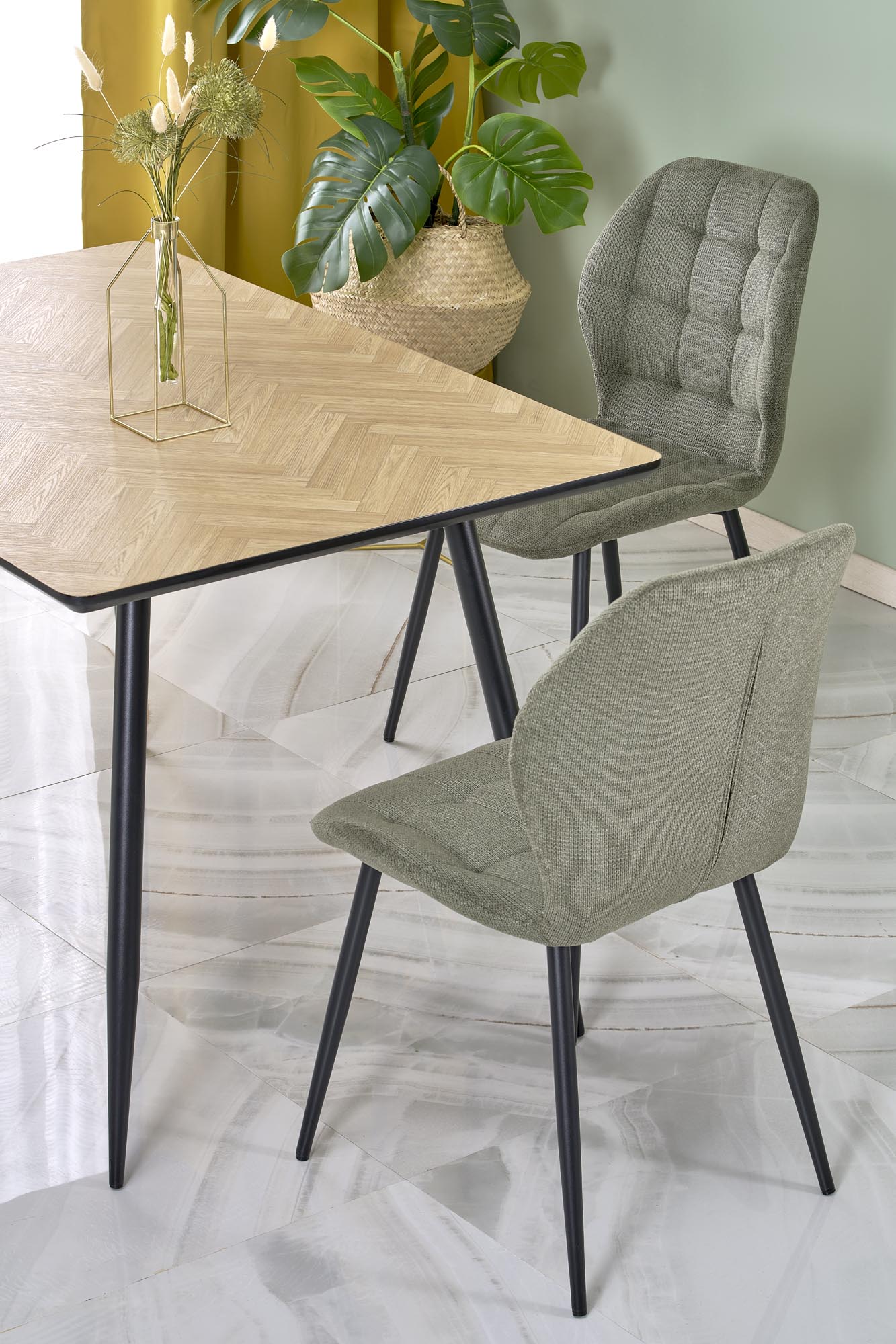 BERTO stôl jedálenský 120/80/77/107cm, prírodný/nohy čierne