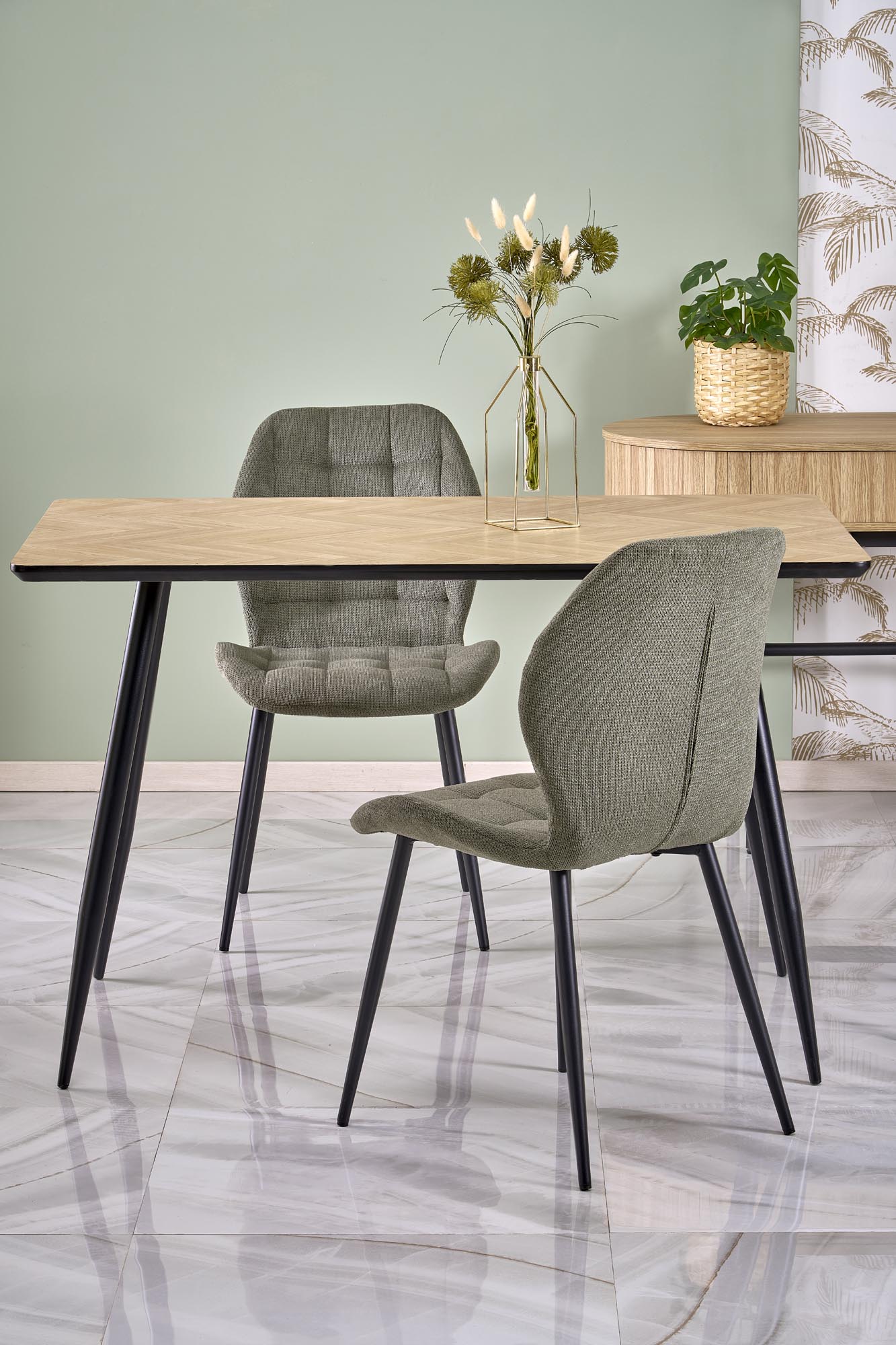 BERTO stôl jedálenský 120/80/77/107cm, prírodný/nohy čierne