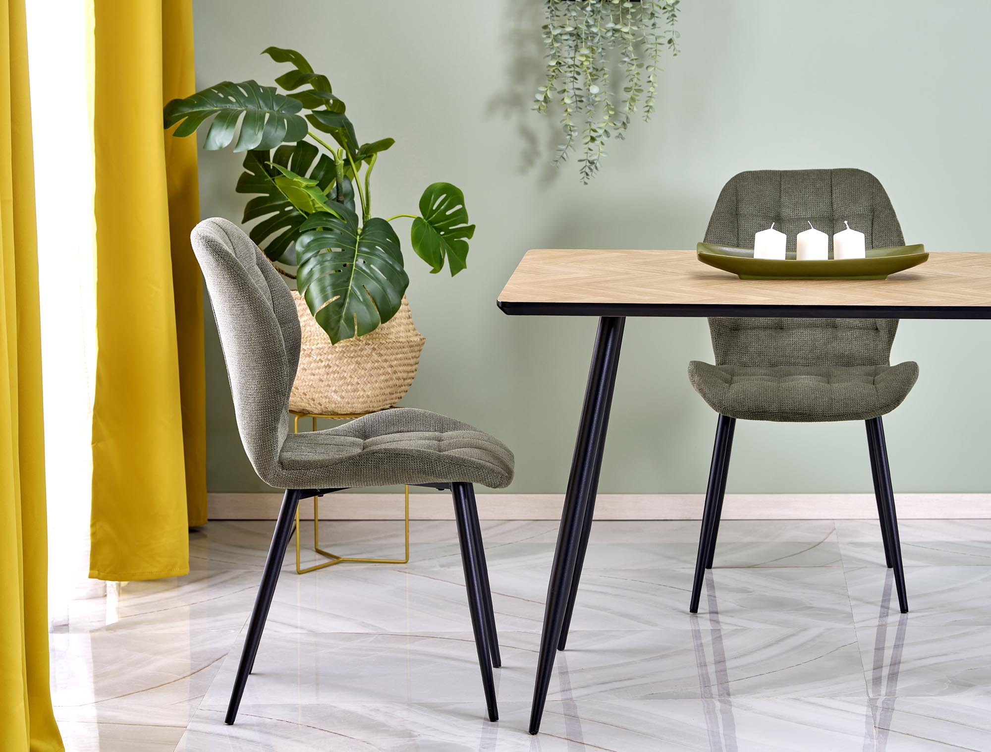 BERTO stôl jedálenský 120/80/77/107cm, prírodný/nohy čierne