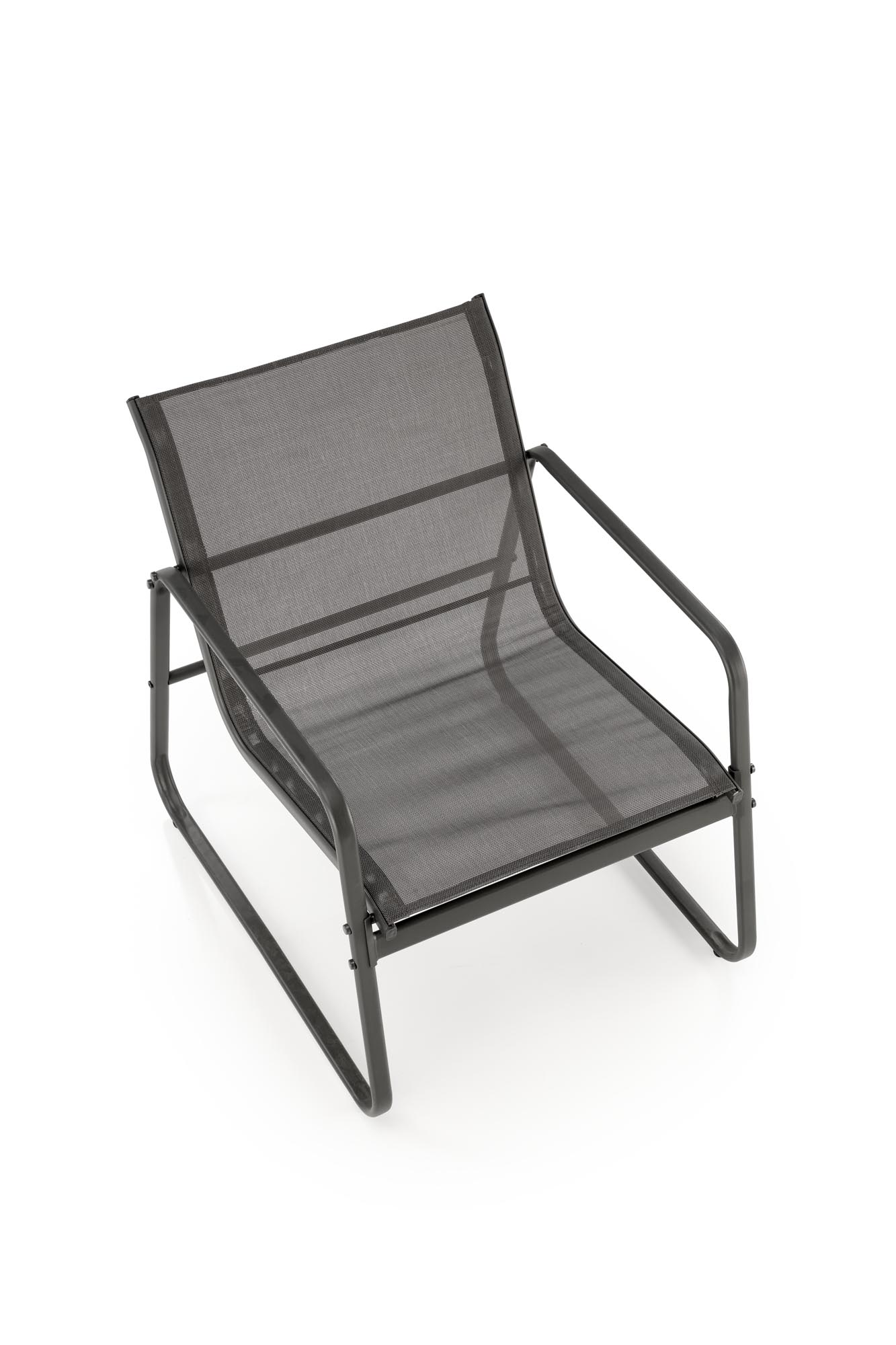 CONOR zostava stôl+2kreslá+sedačka, hliník+sklo+sieťovina, šedá