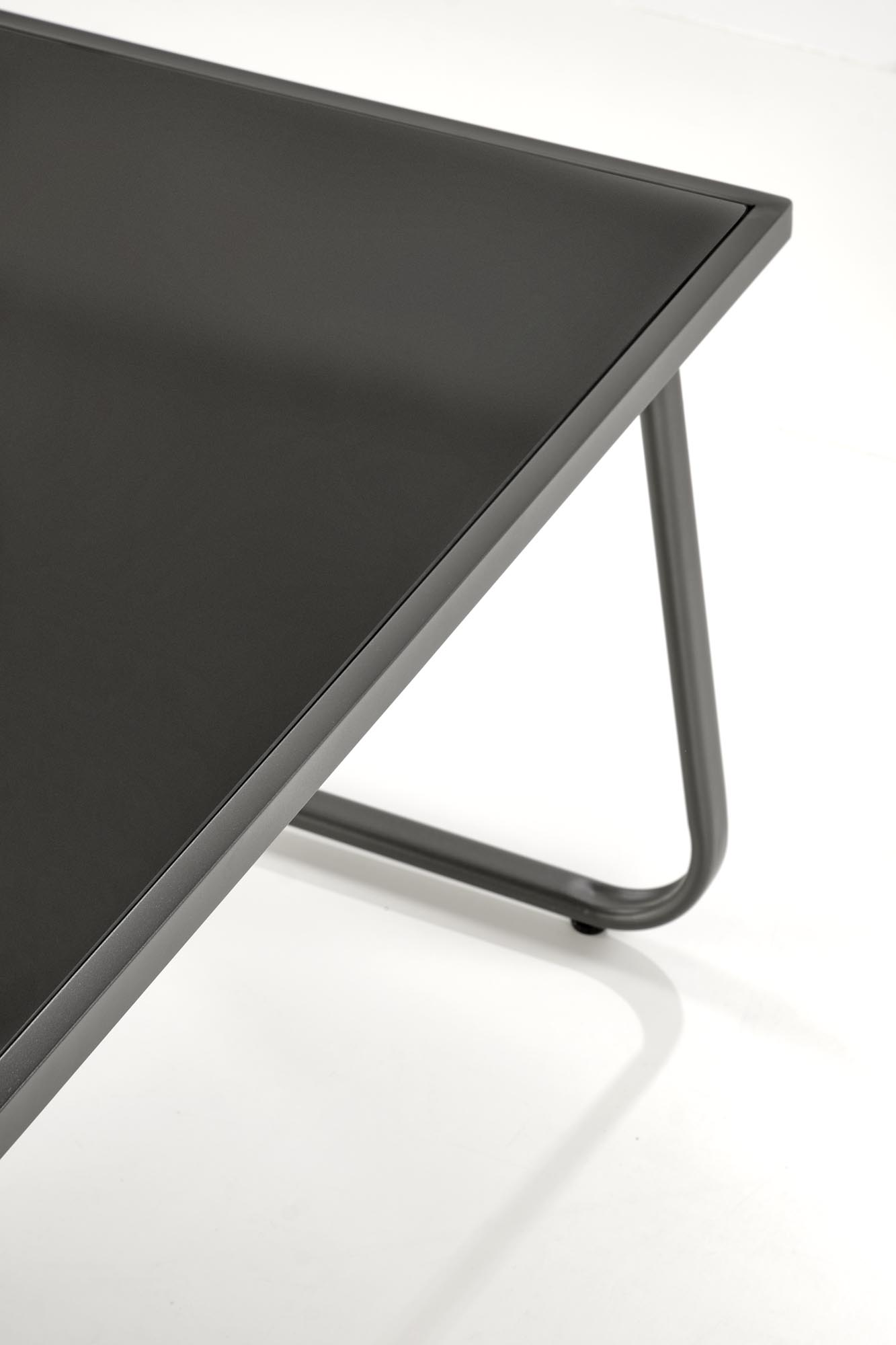 CONOR zostava stôl+2kreslá+sedačka, hliník+sklo+sieťovina, šedá