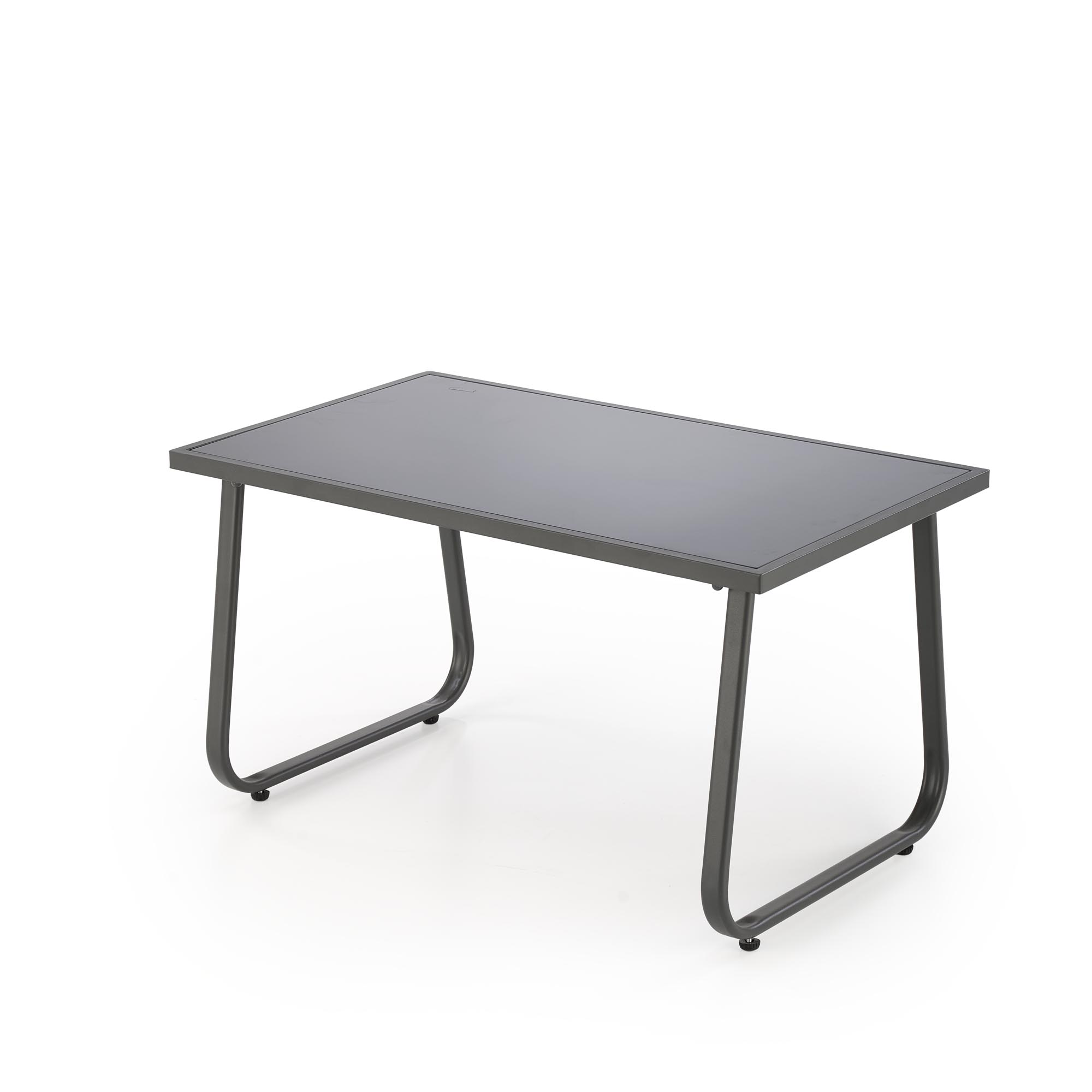 CONOR zostava stôl+2kreslá+sedačka, hliník+sklo+sieťovina, šedá