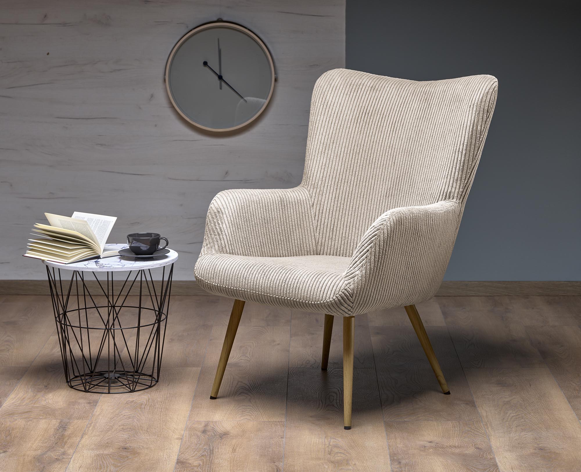 AMARO kreslo, látka manšester-HYPER#23/ krémová