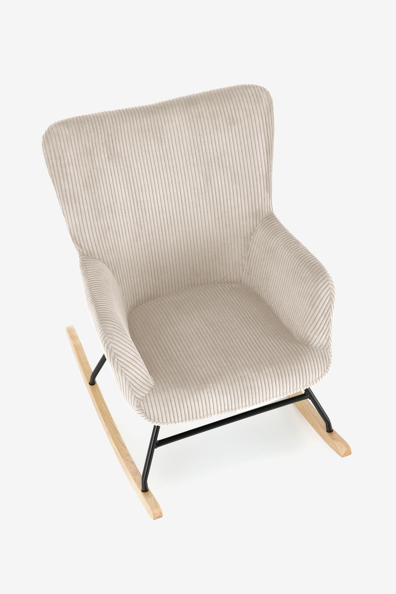 BELMIRO kreslo hojdacie, látka manšester-HYPER#23/ krémová