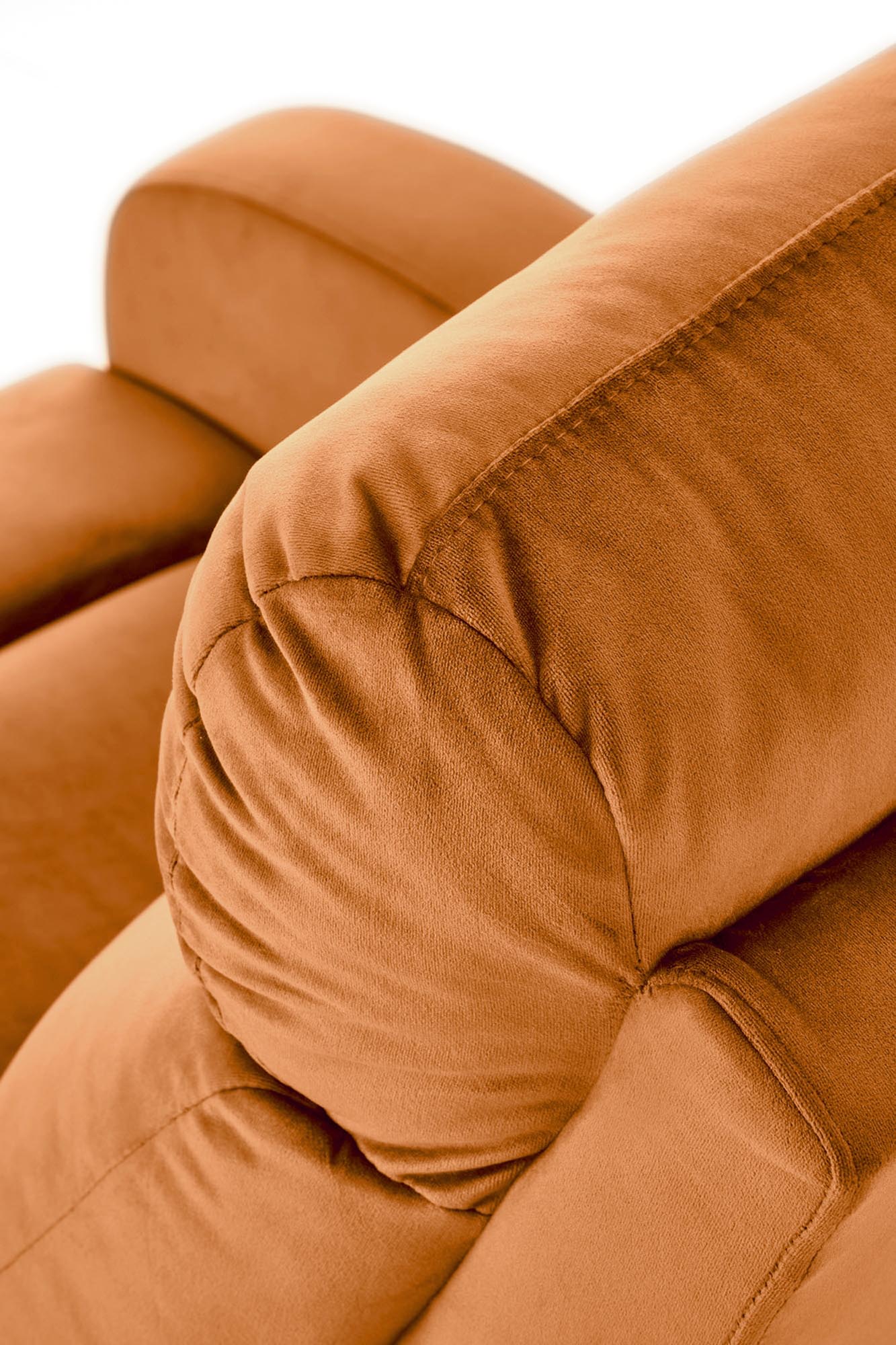 WONDER relaxačné hojdacie polohovateľné kreslo, látka zamat škoricová