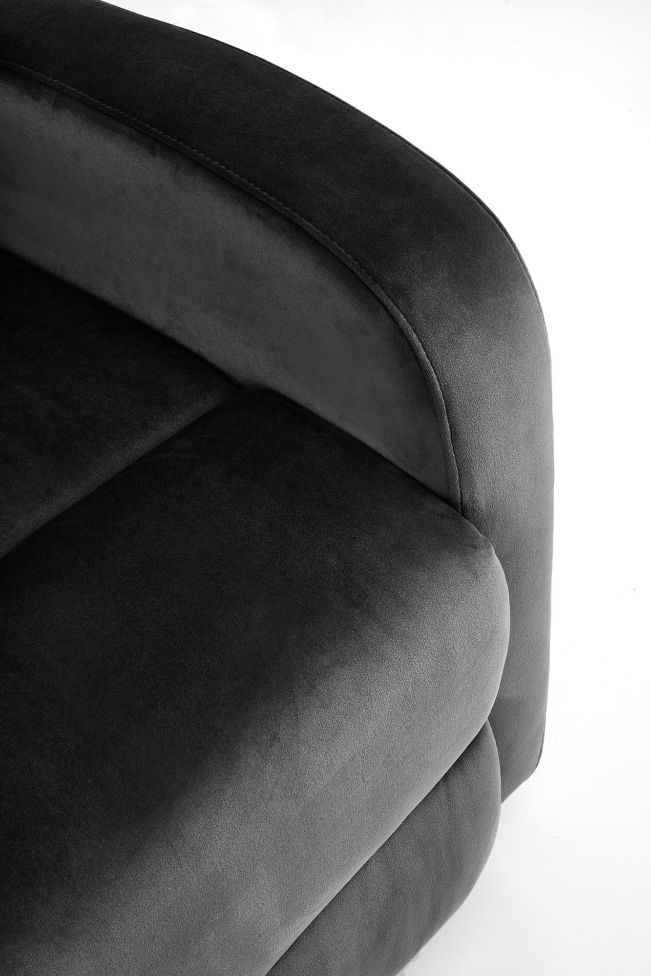 WONDER relaxačné hojdacie polohovateľné kreslo, látka zamat čierna