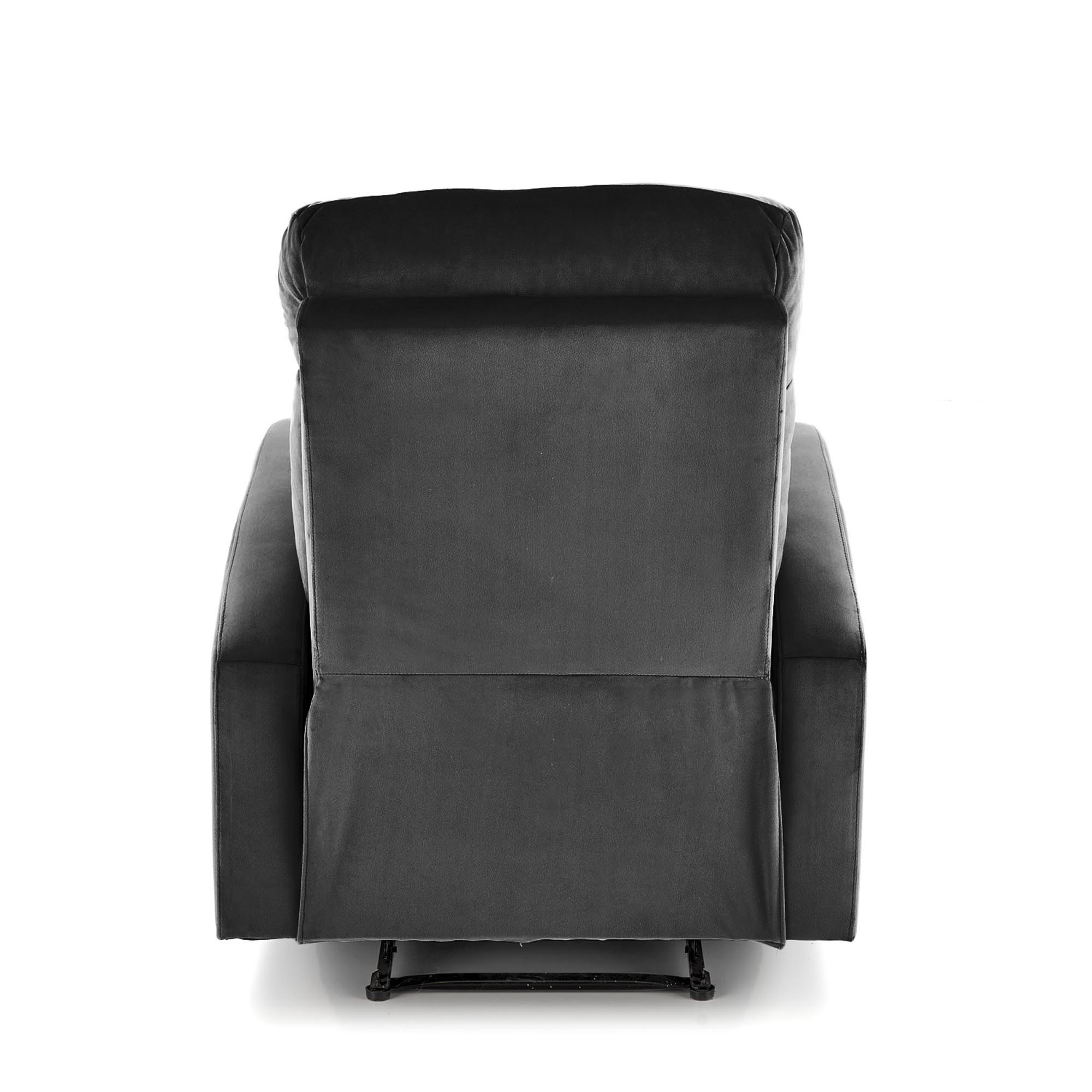 WONDER relaxačné hojdacie polohovateľné kreslo, látka zamat čierna