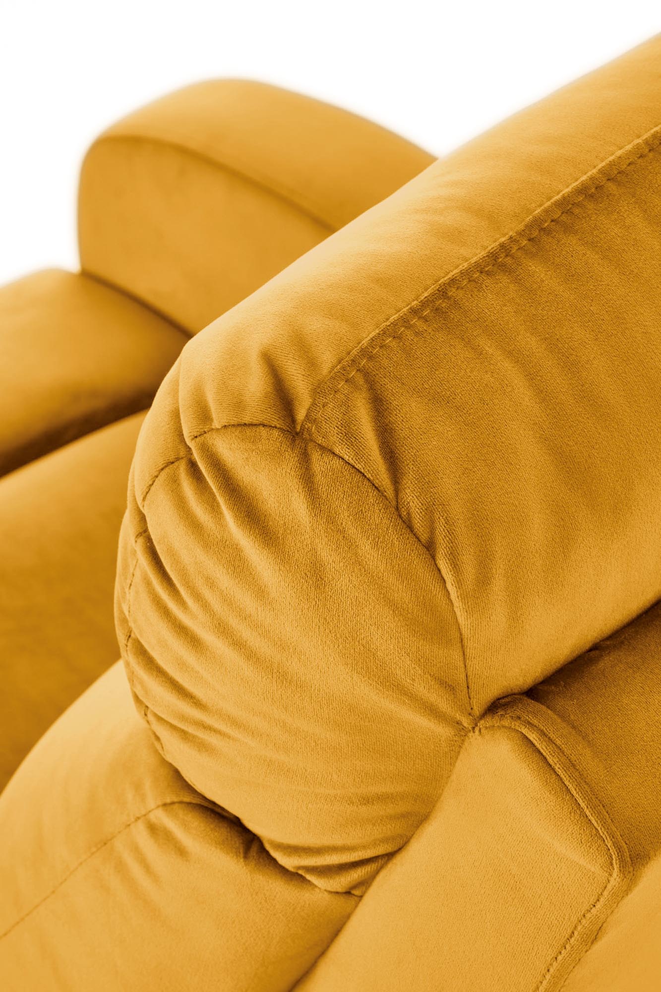 WONDER relaxačné hojdacie polohovateľné kreslo, látka zamat horčicová