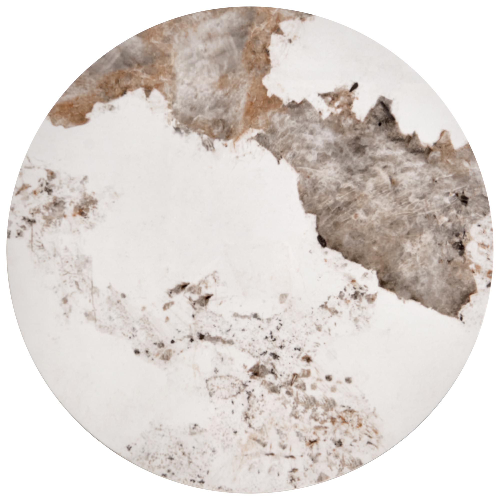 INES konferenčný stolík sada 2ks, mramor/oceľ, béžová/biela