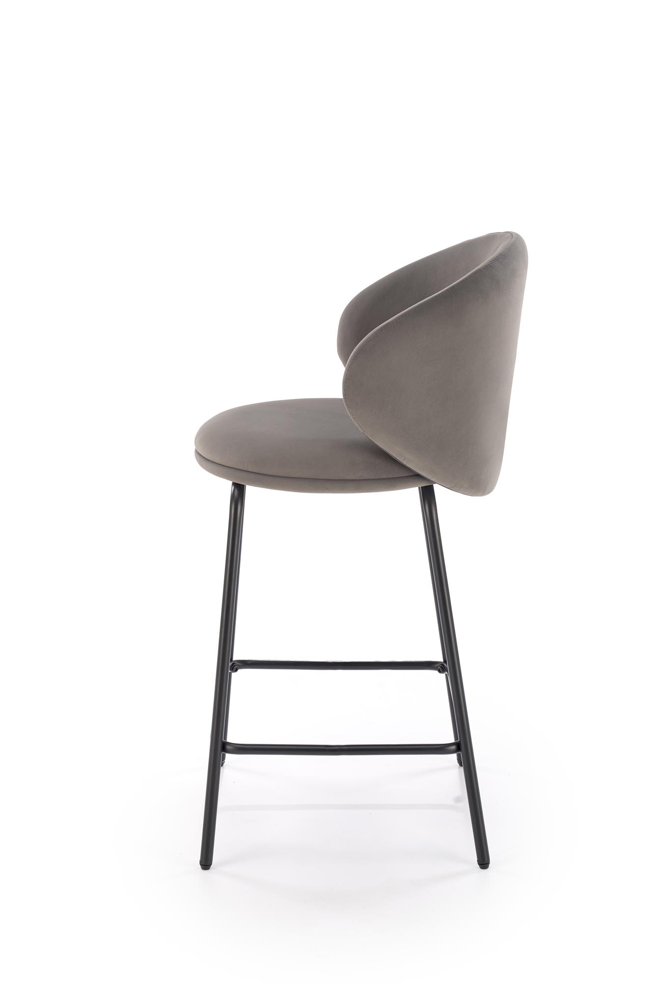 HOKER H121 barová stolička,látka velvet MAVEL#14 sivá/čierna