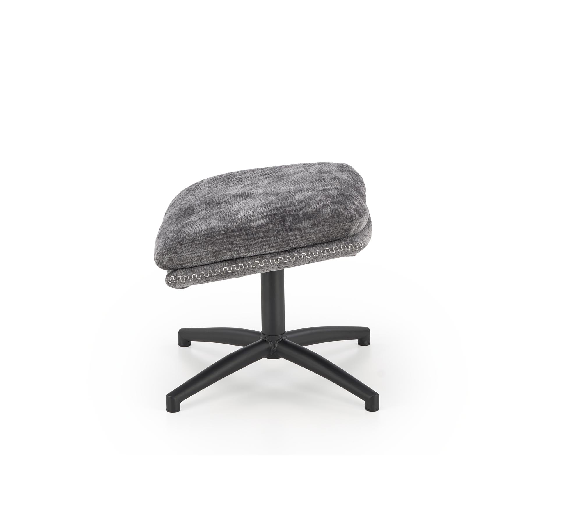 DARIO kreslo s podnožkou, látková/oceľ, sivá