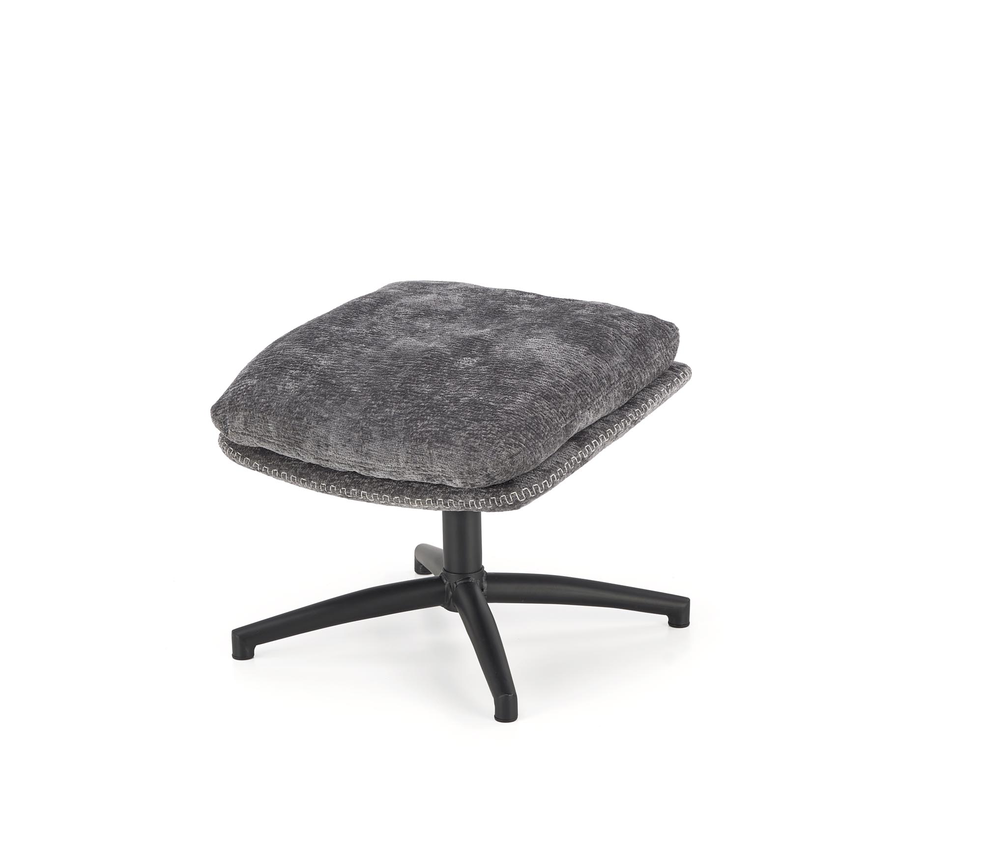 DARIO kreslo s podnožkou, látková/oceľ, sivá