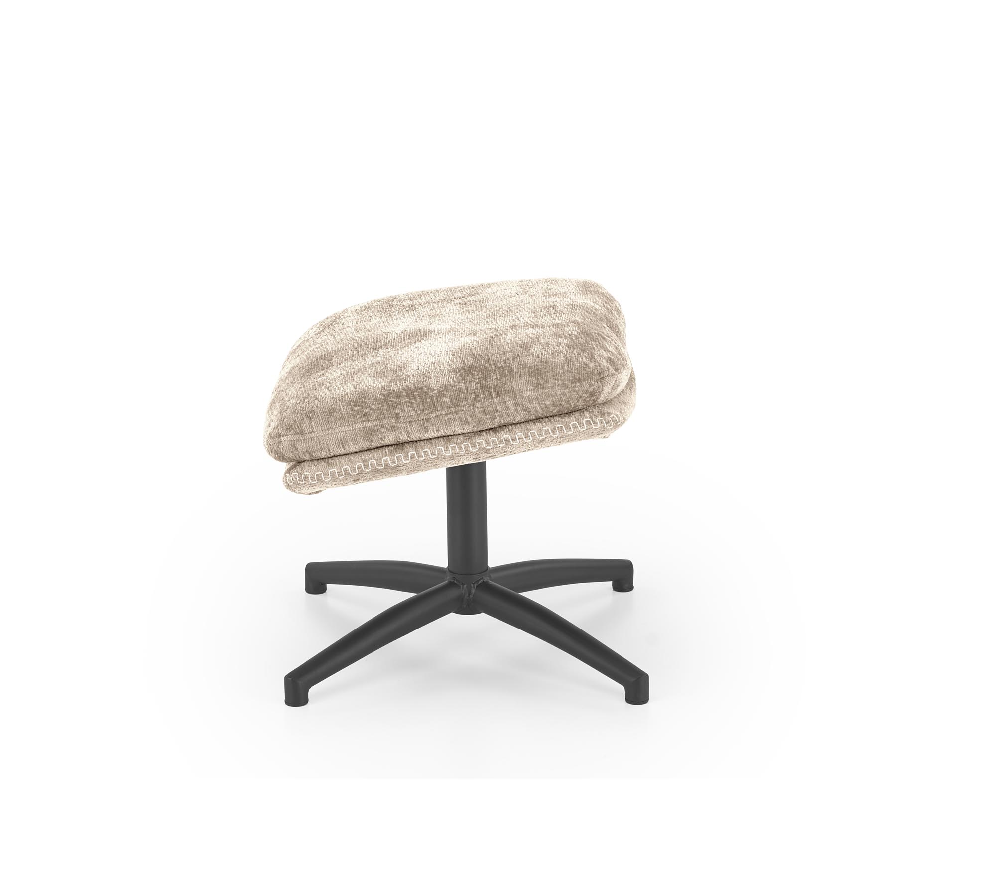 DARIO kreslo s podnožkou, látková/oceľ, béžová