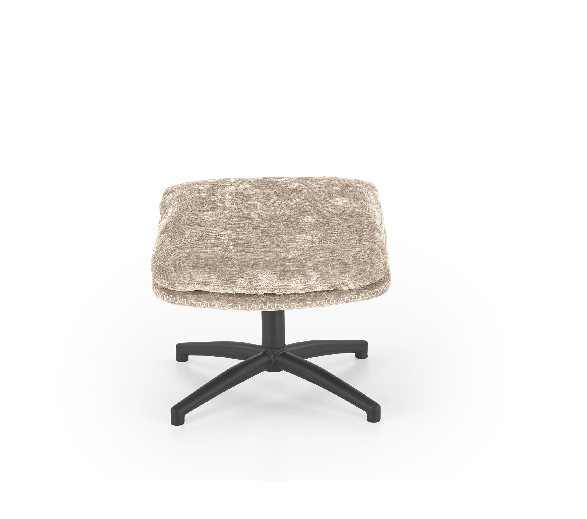 DARIO kreslo s podnožkou, látková/oceľ, béžová