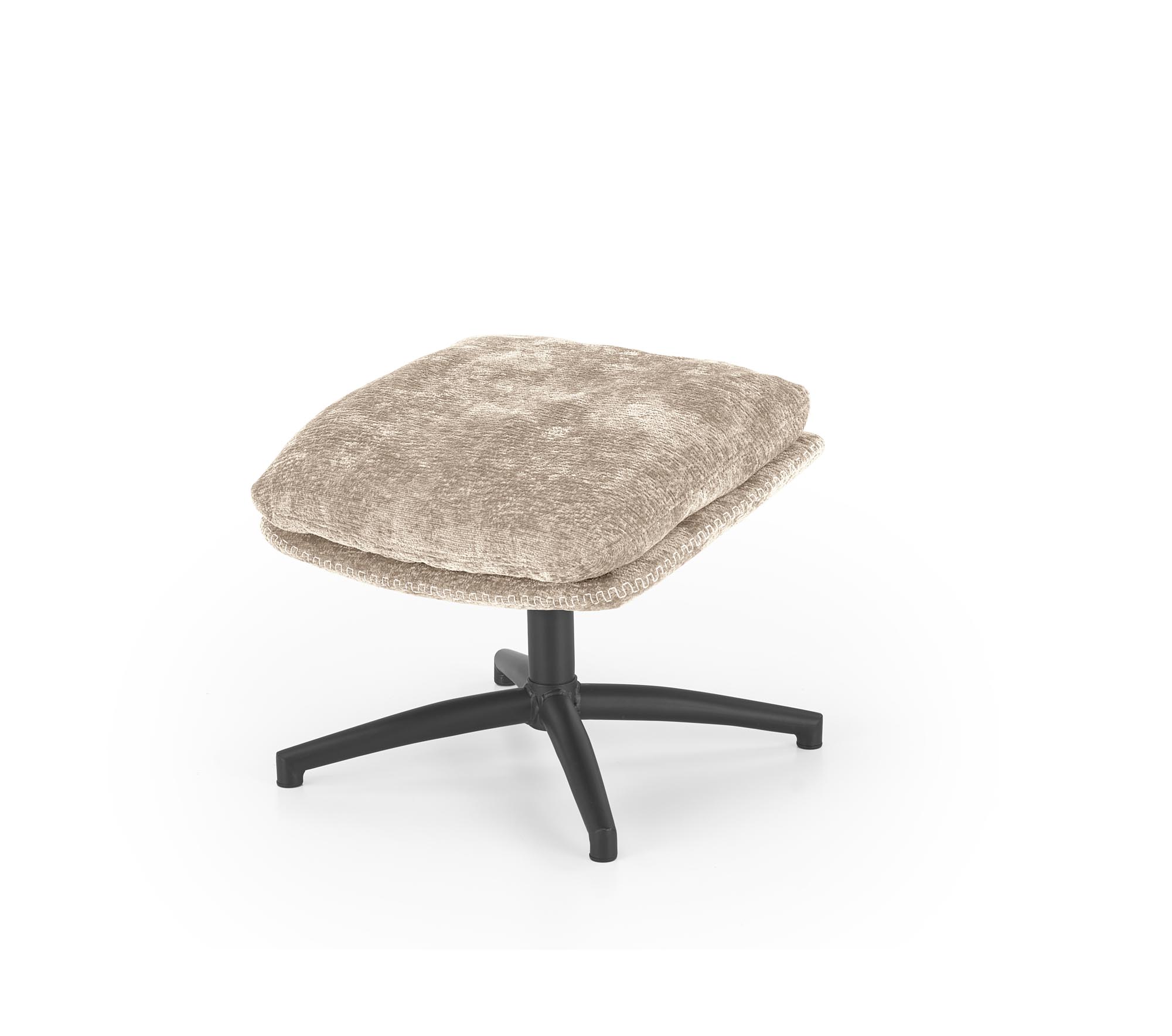 DARIO kreslo s podnožkou, látková/oceľ, béžová