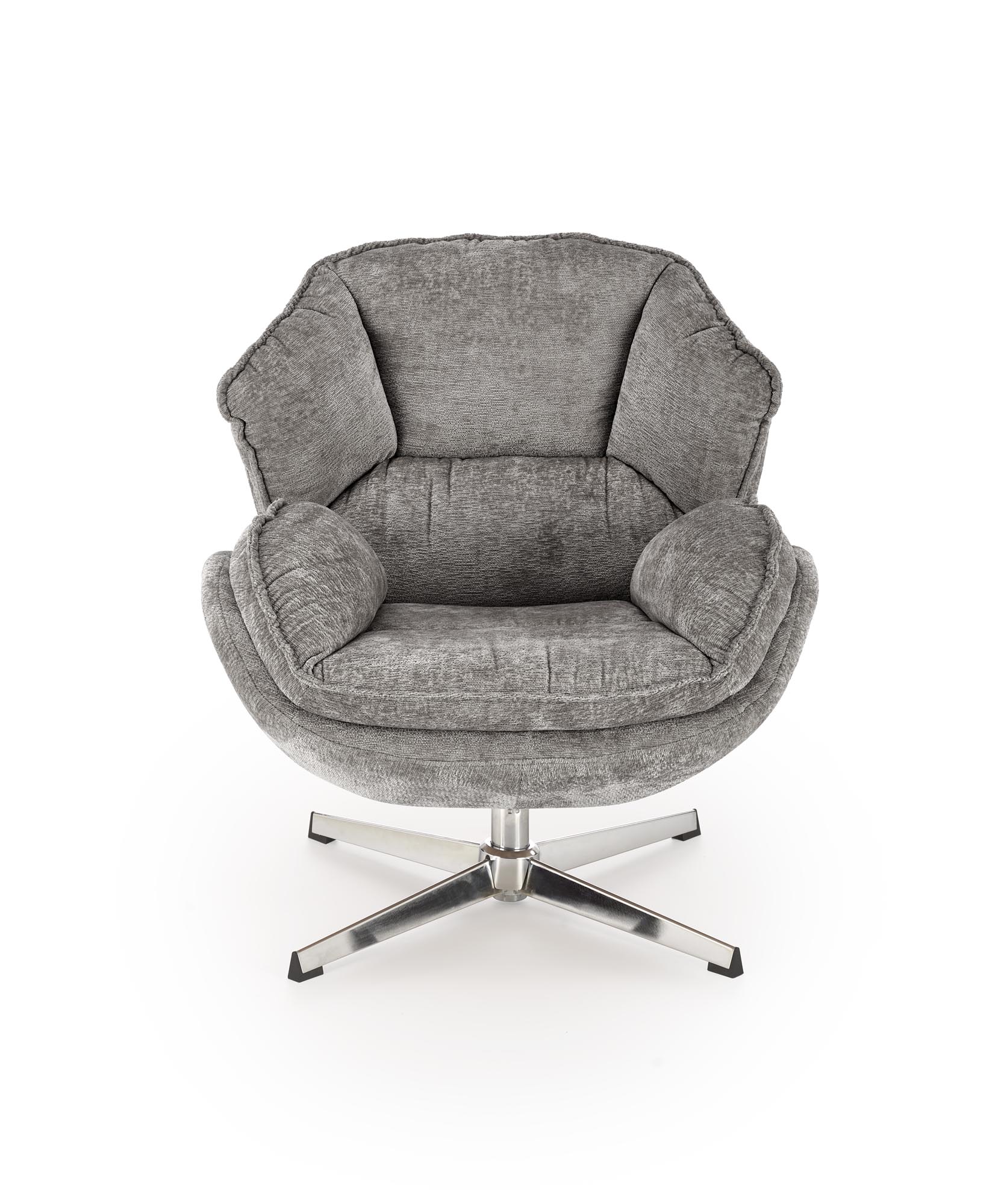 GUIDO kreslo, látka sivá/ noha chróm