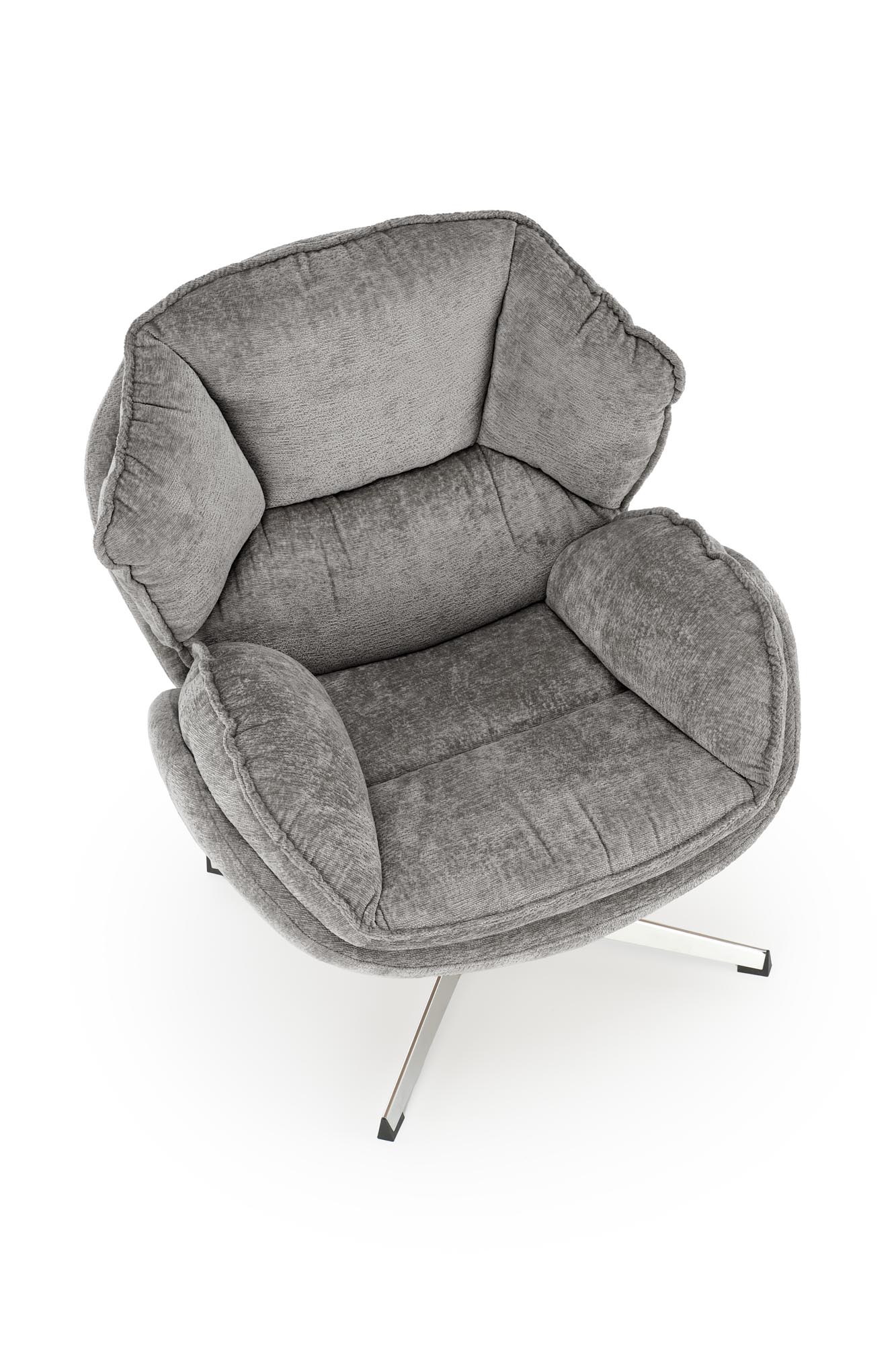 GUIDO kreslo, látka sivá/ noha chróm