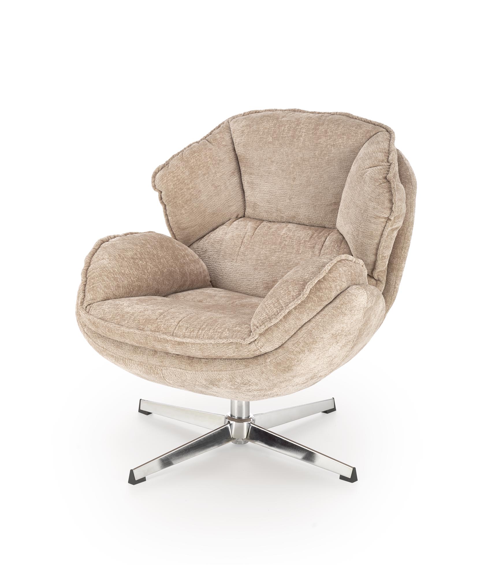 GUIDO kreslo, látka béžová/ noha chróm