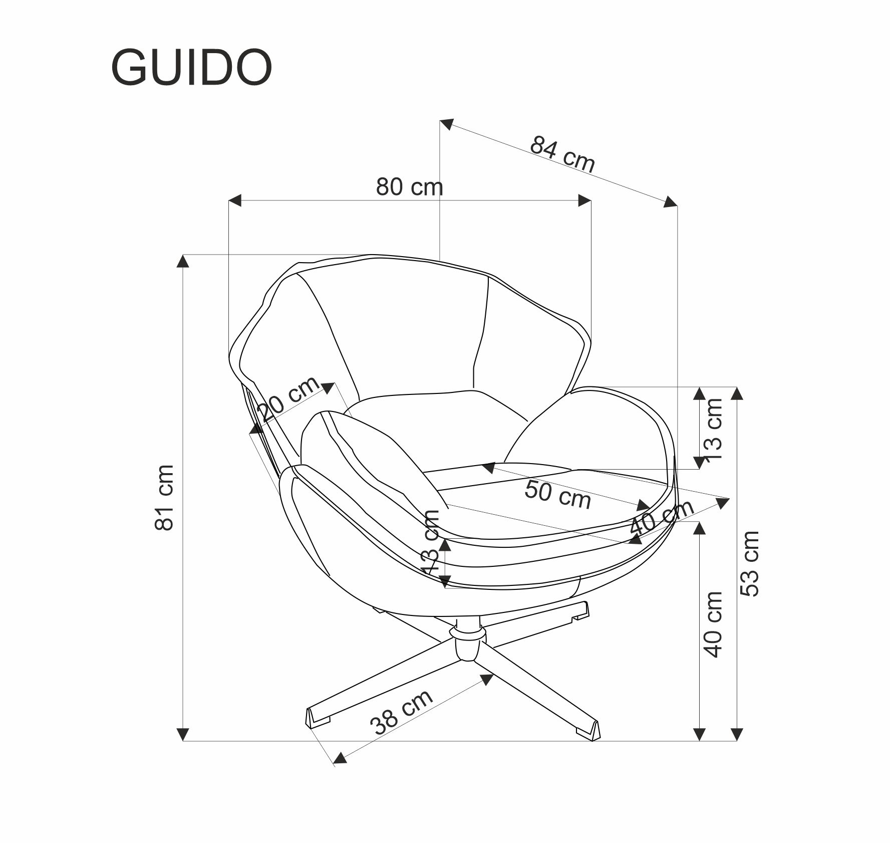 GUIDO kreslo, látka horčicová/ noha chróm