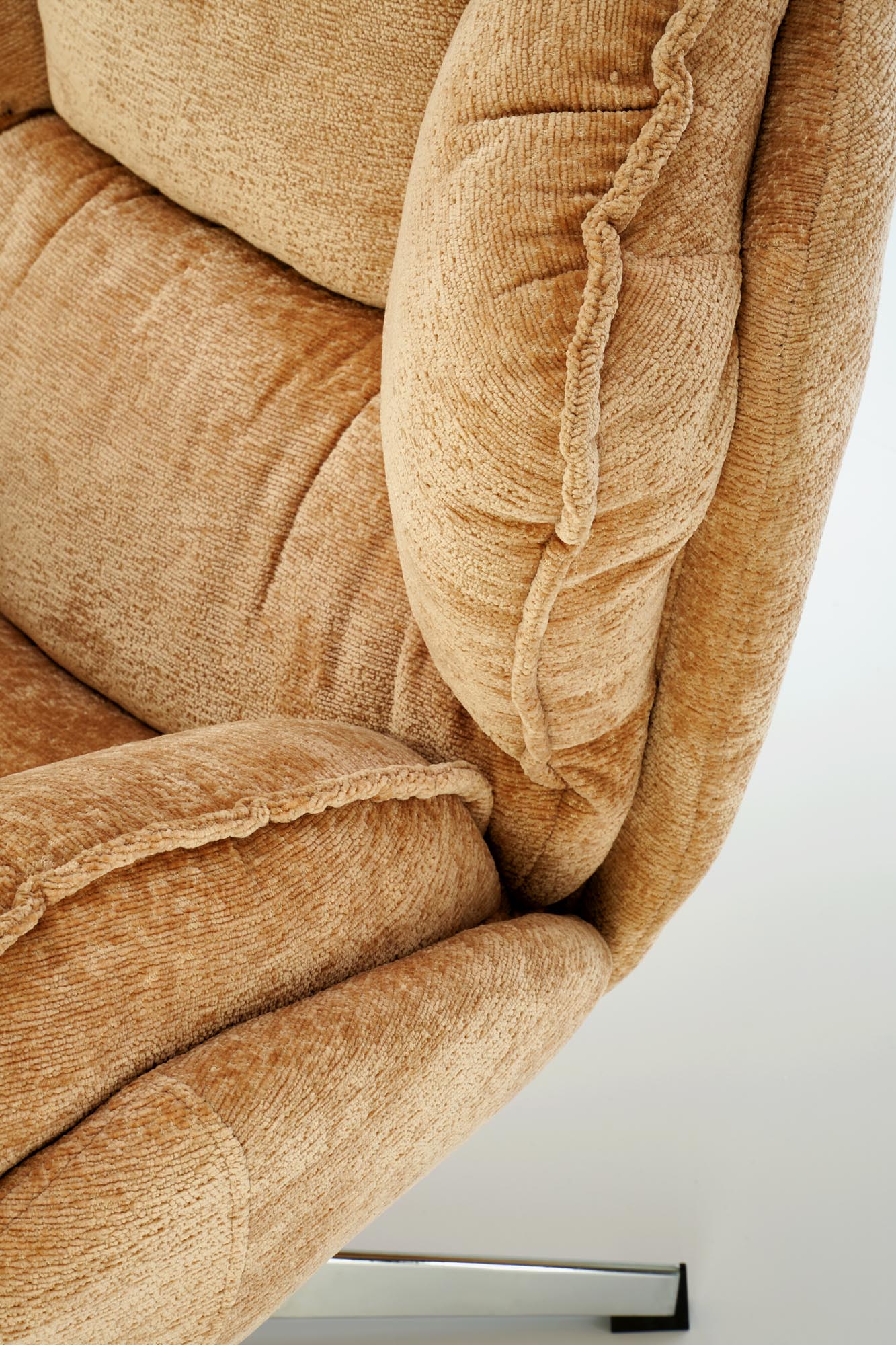 GUIDO kreslo, látka horčicová/ noha chróm