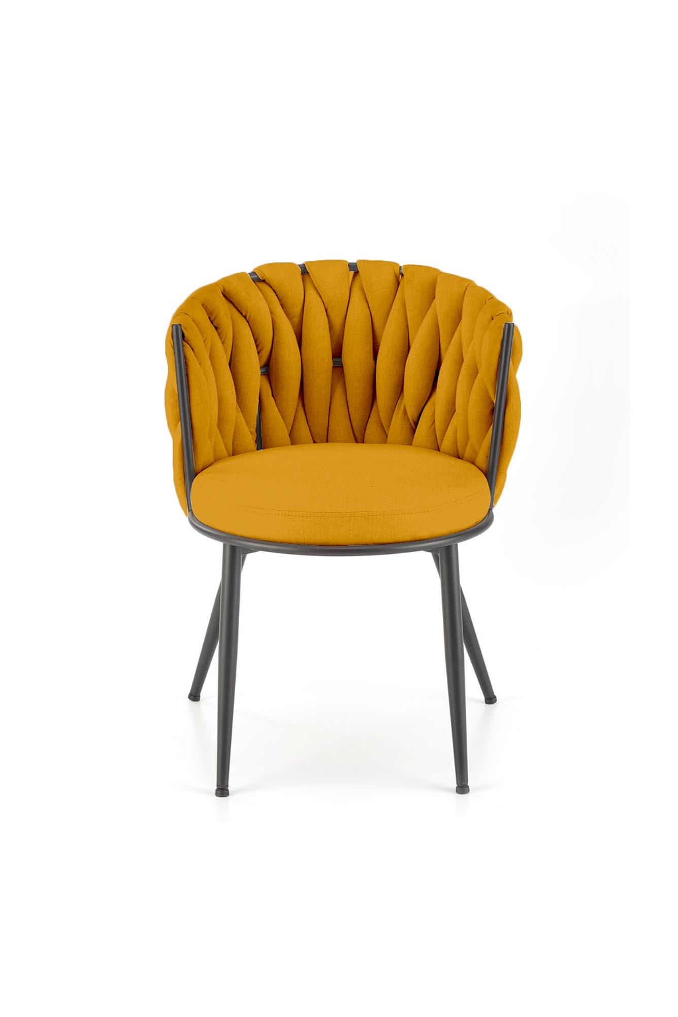 K516 jedálenská stolička, látka tkanina, horčicová