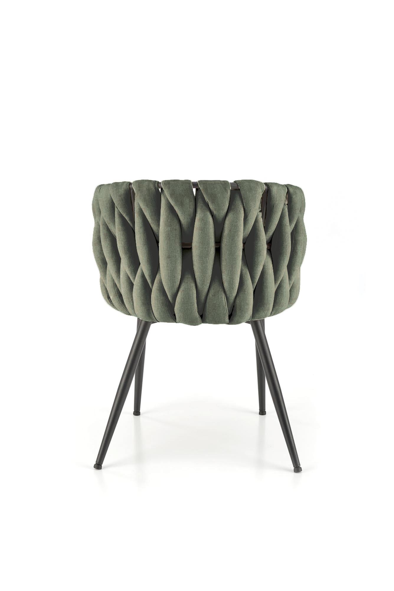 K516 jedálenská stolička, látka tkanina, olivová