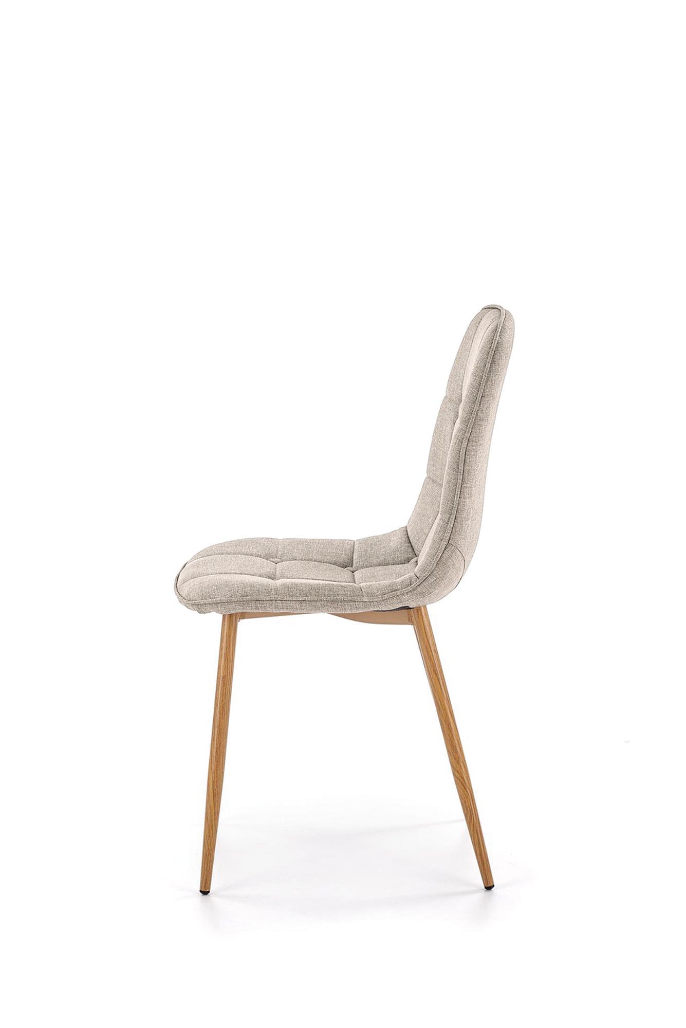 K316 stolička jedálenská, látka béžová/nohy dub medový