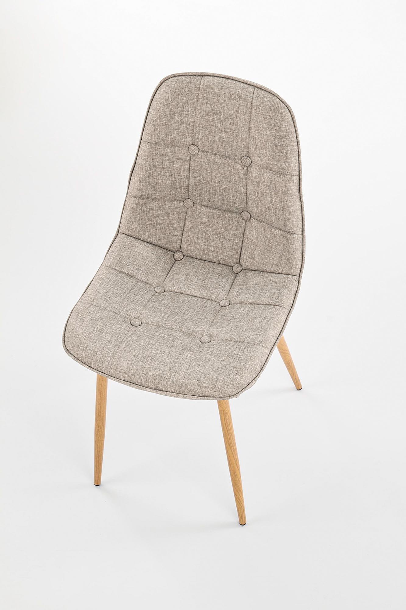 K316 stolička jedálenská, látka béžová/nohy dub medový