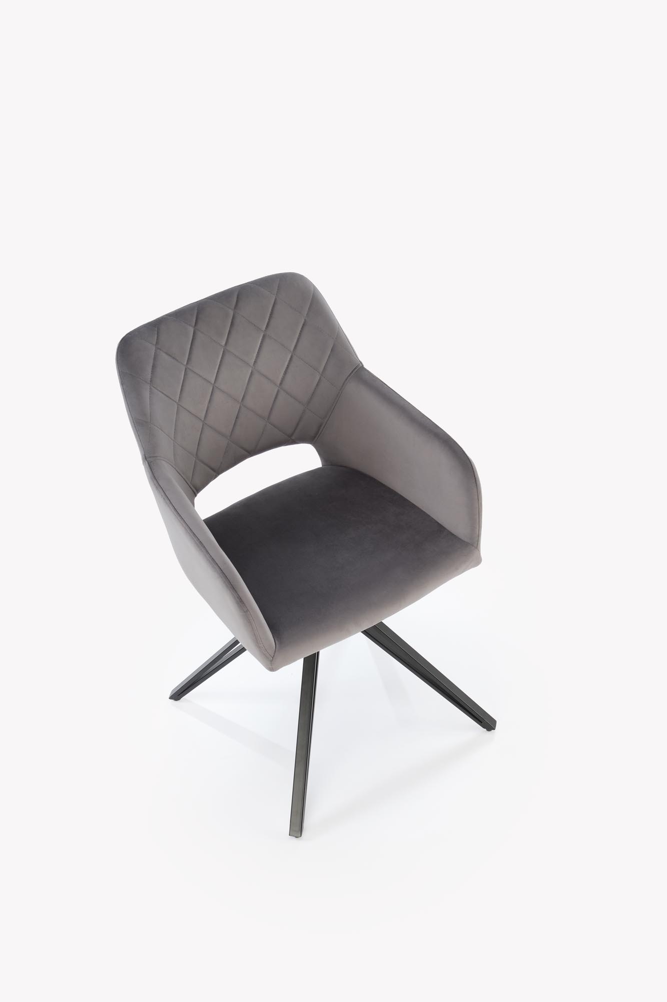 K535 jedálenská stolička otočná, látka  BLUVEL#14 sivá