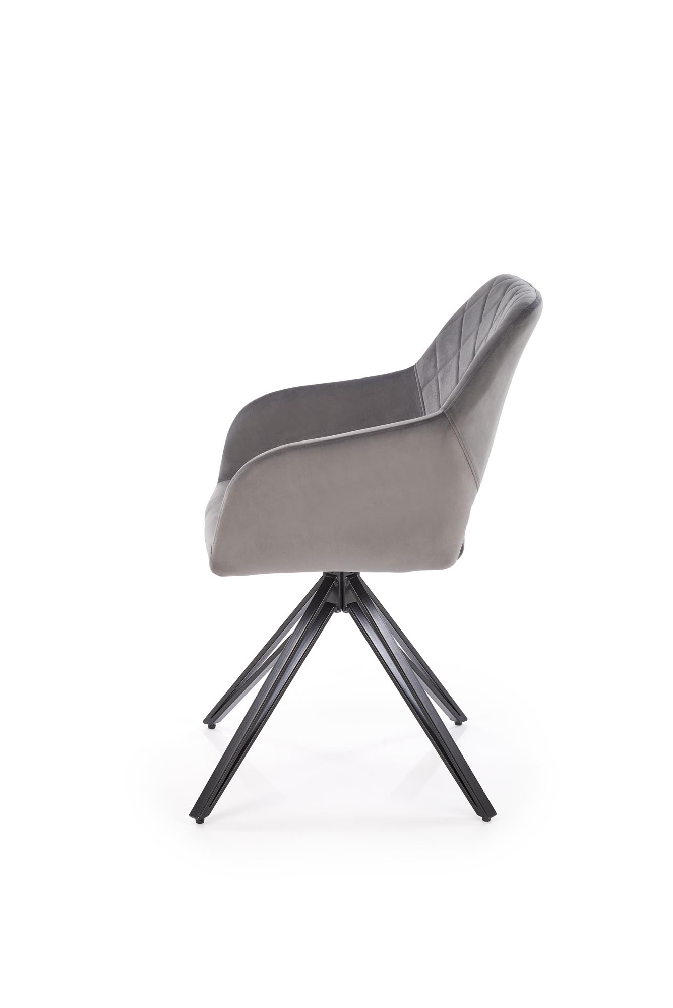 K535 jedálenská stolička otočná, látka  BLUVEL#14 sivá