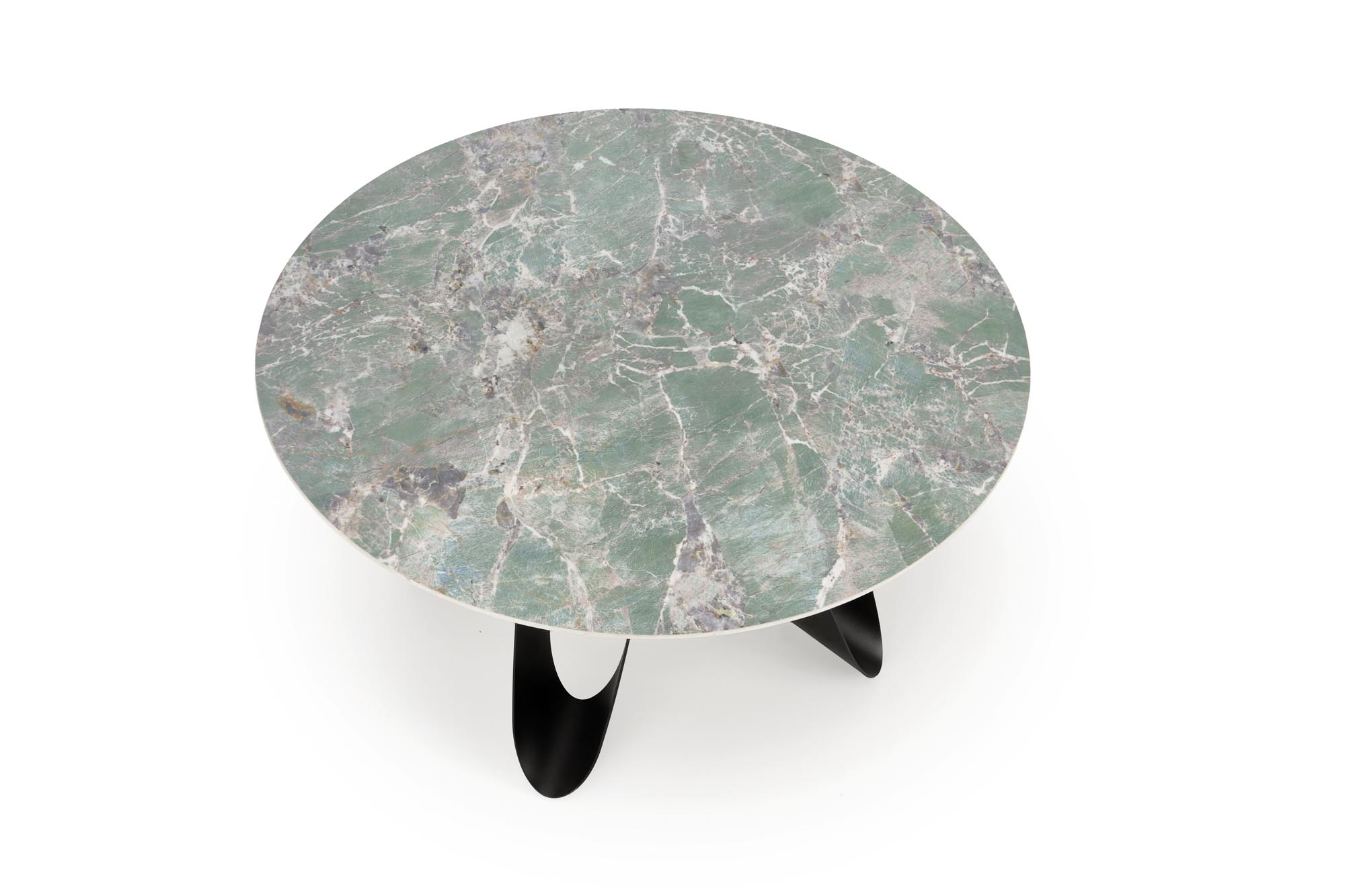 GIOVANI stôl jedálenský 135/76/60cm, mramor/oceľ, zelená/čierna