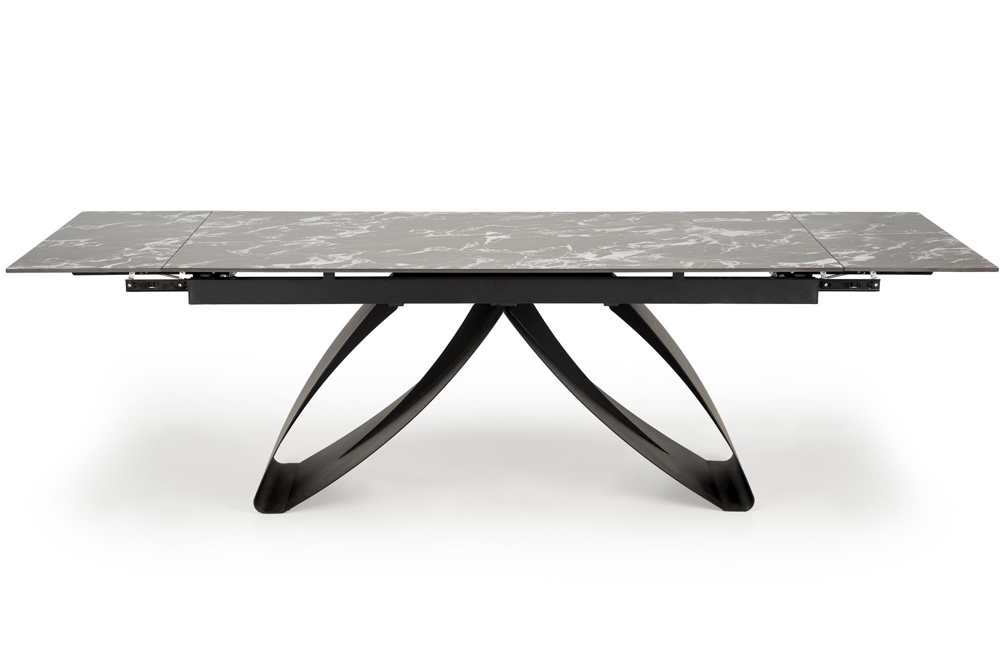 HILARIO jedálenský stôl 180-260/90/75/125cm, mramor/oceľ, čierna/čierna