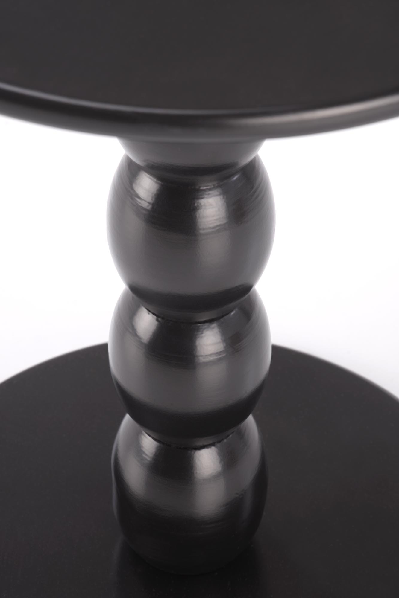 CIRILLA konferenčný  stolík 40/47cm,lakovaná MDF/masívne drevo, čierna