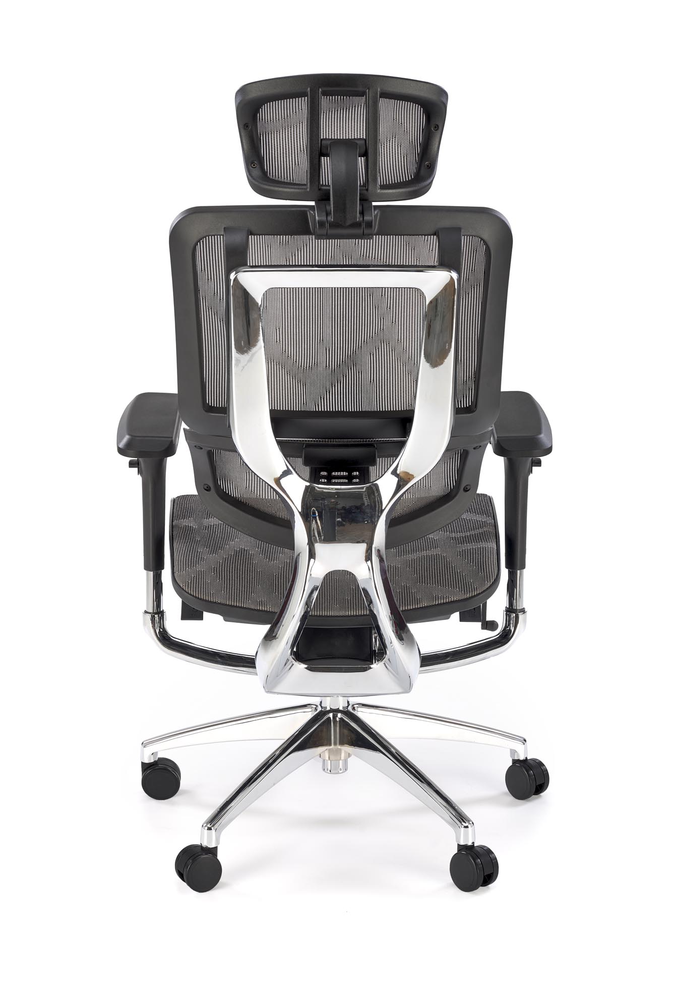 ETHAN kancelárske kreslo otočné s mechanizmom,hliník/sieťovina šedá