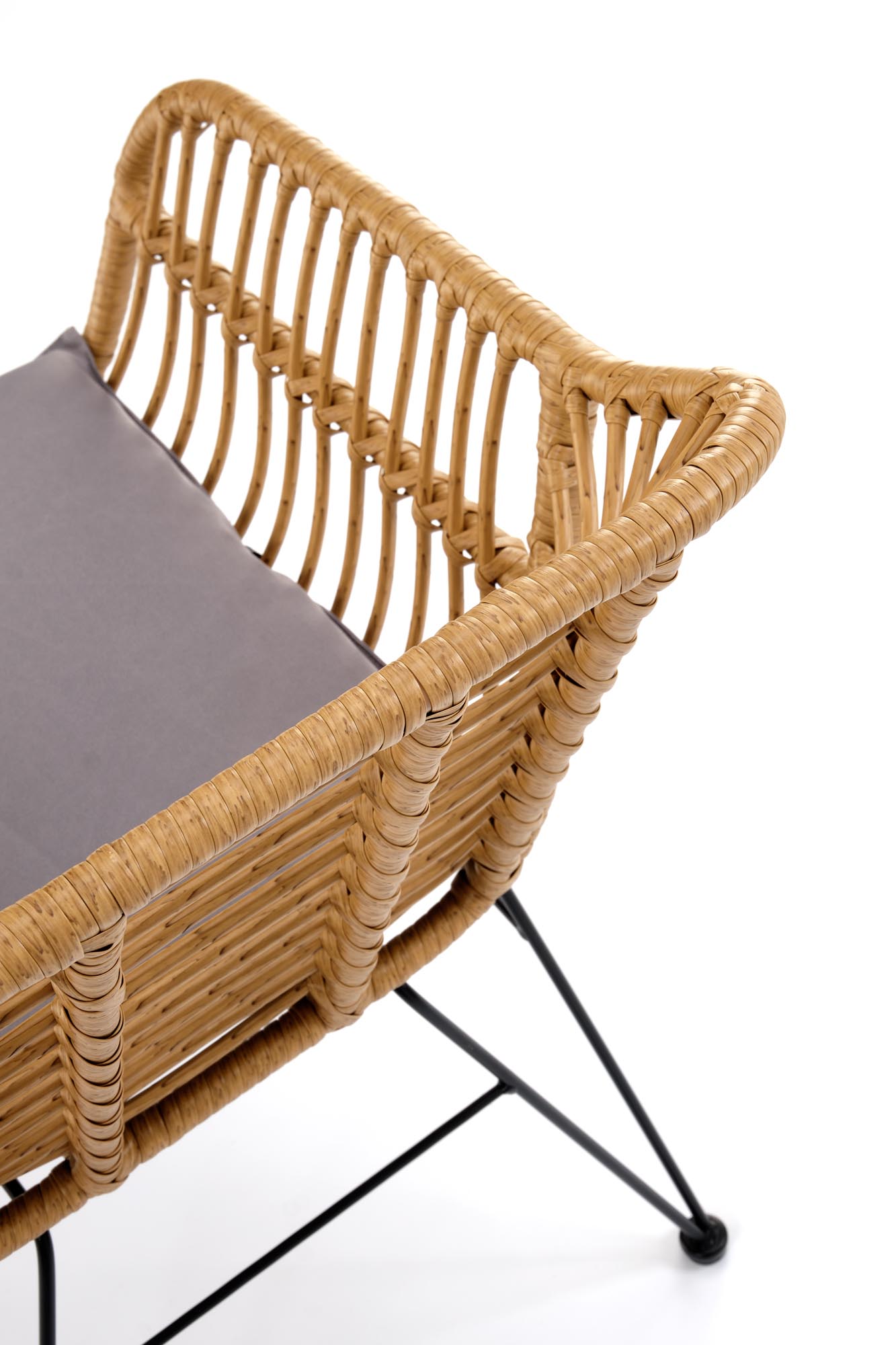 K541 stolička, ratan syntetický, prírodná/ sivá