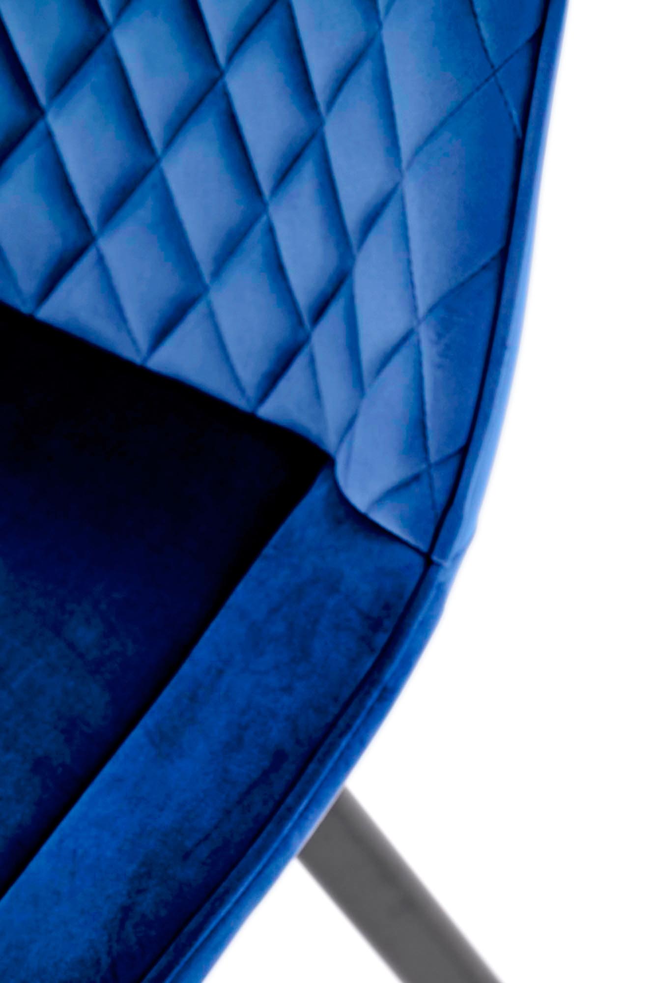 K520 jedálenská stolička, otáčacia, látka velvet, modrá