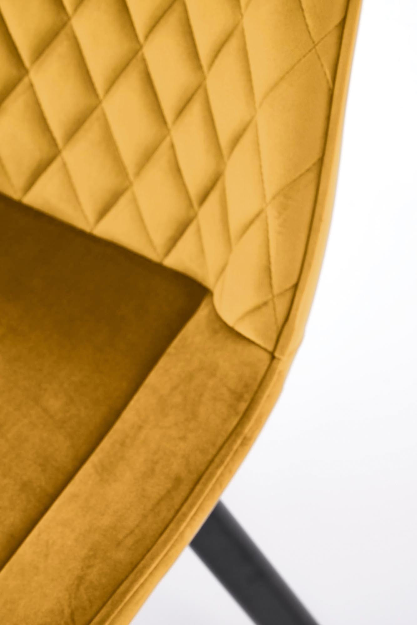 K520 jedálenská stolička, otáčacia, látka velvet, horčicová