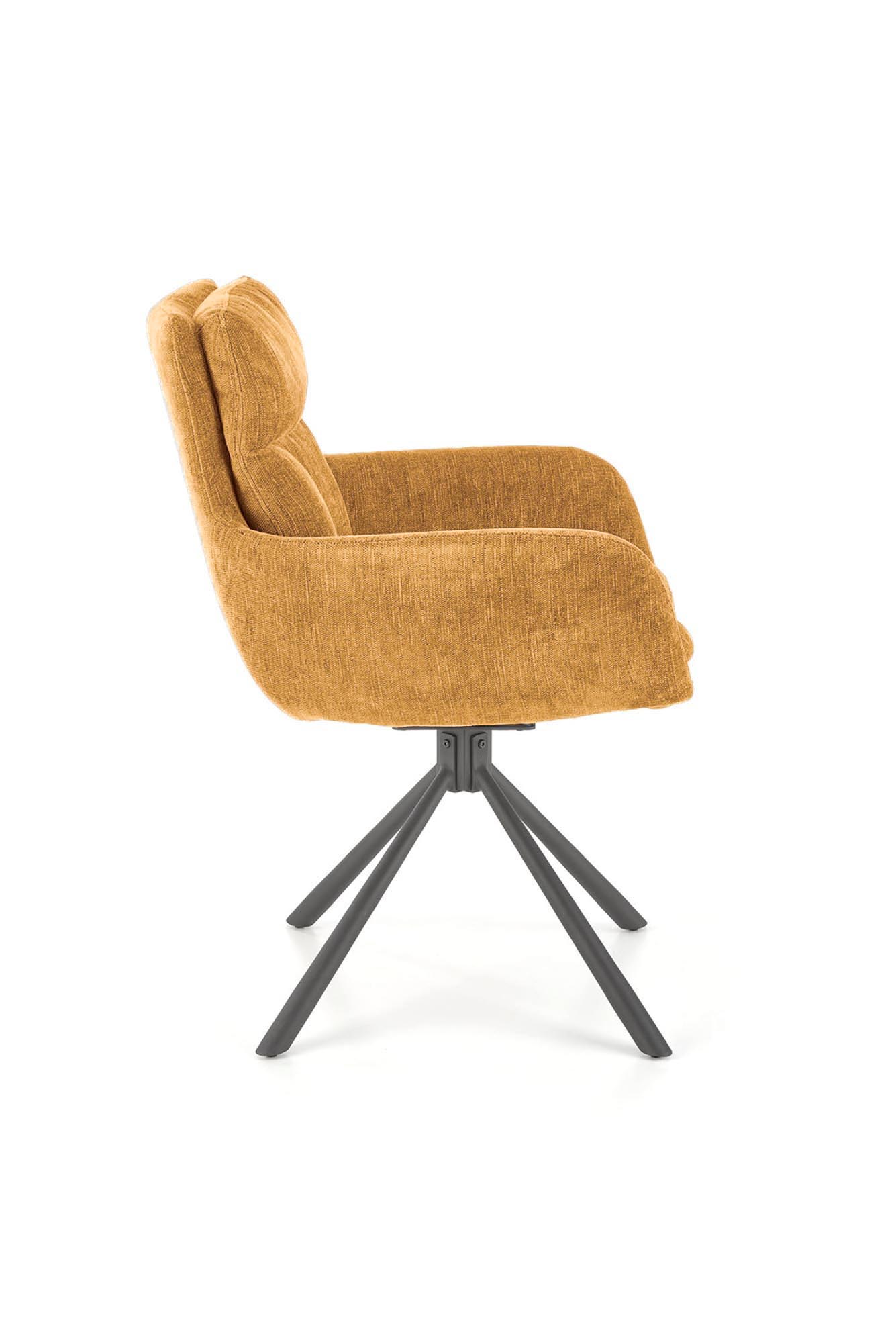 K495 jedálenská stolička, látka horčicová