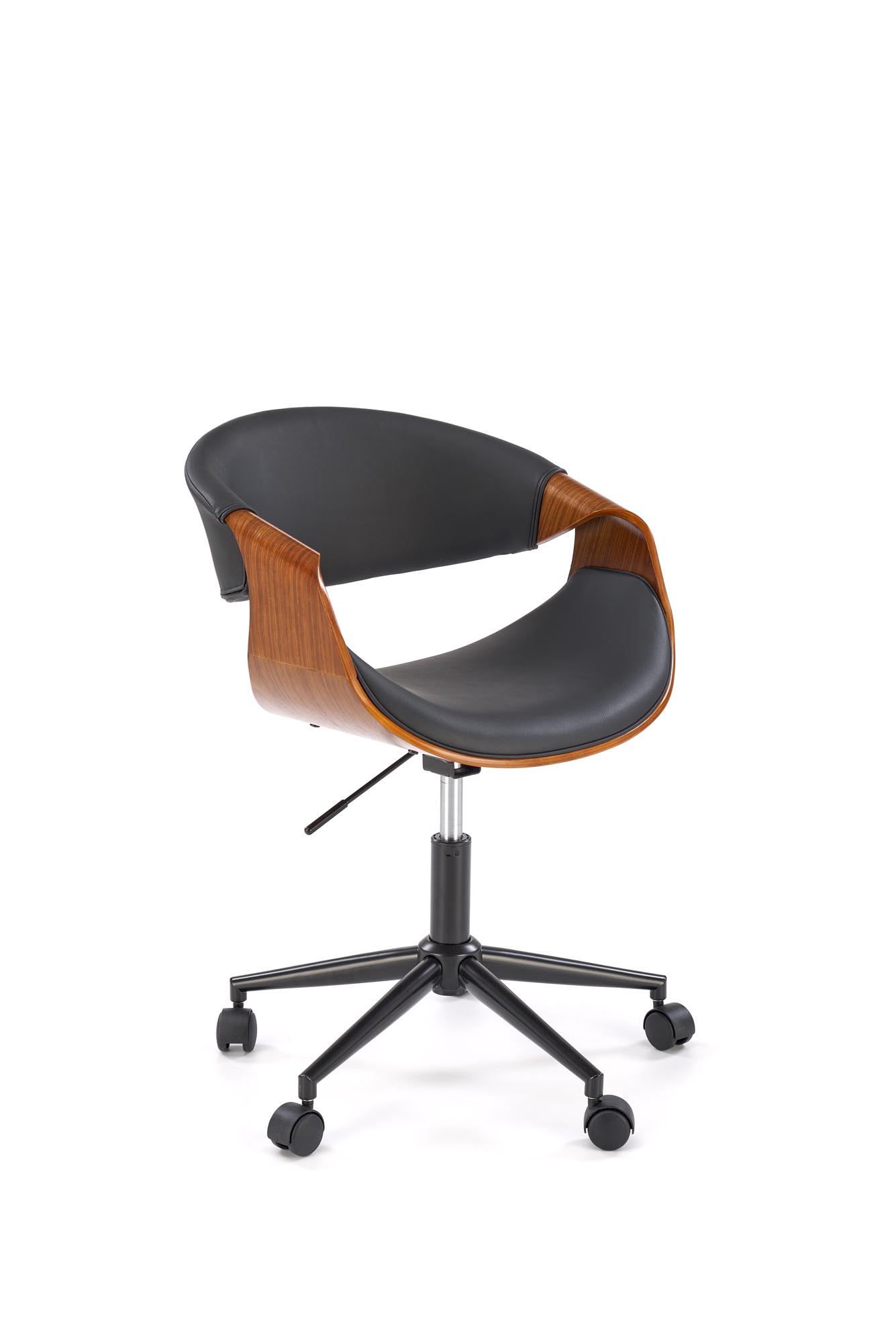 BILBO kancelárske kreslo otočné, preglejka/ekokoža, orech/čierna