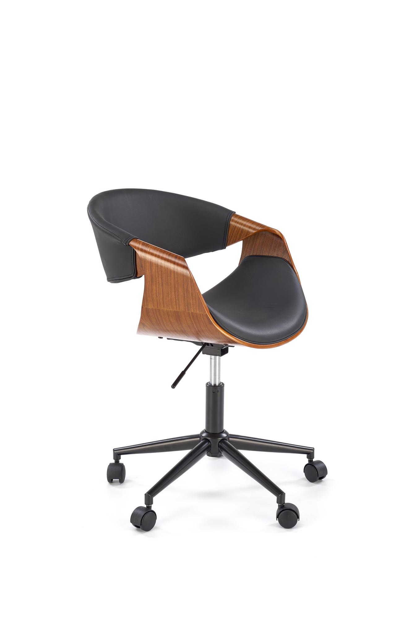 BILBO kancelárske kreslo otočné, preglejka/ekokoža, orech/čierna