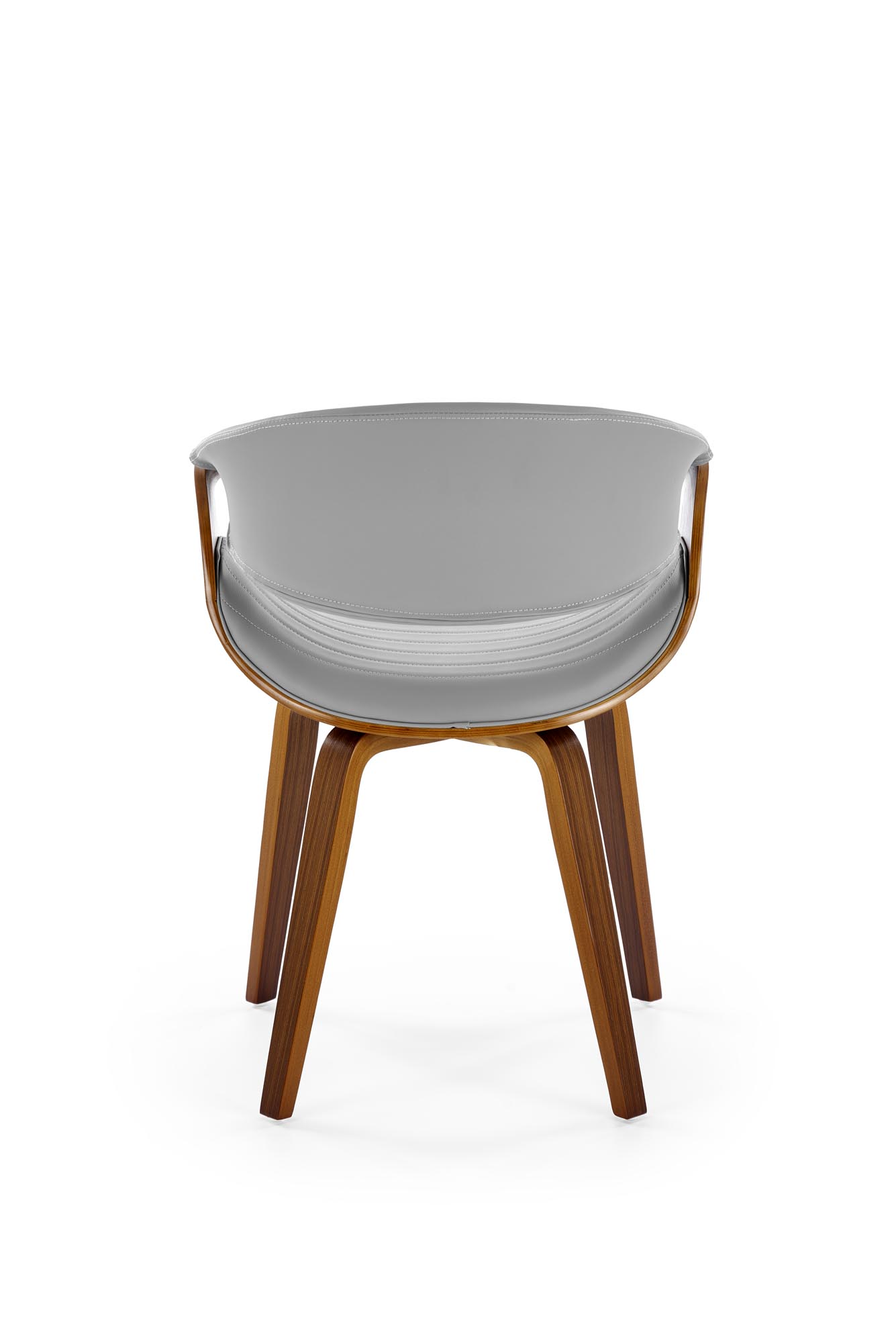 K544 jedálenská stolička, ekokoža/drevo, sivá/orechová