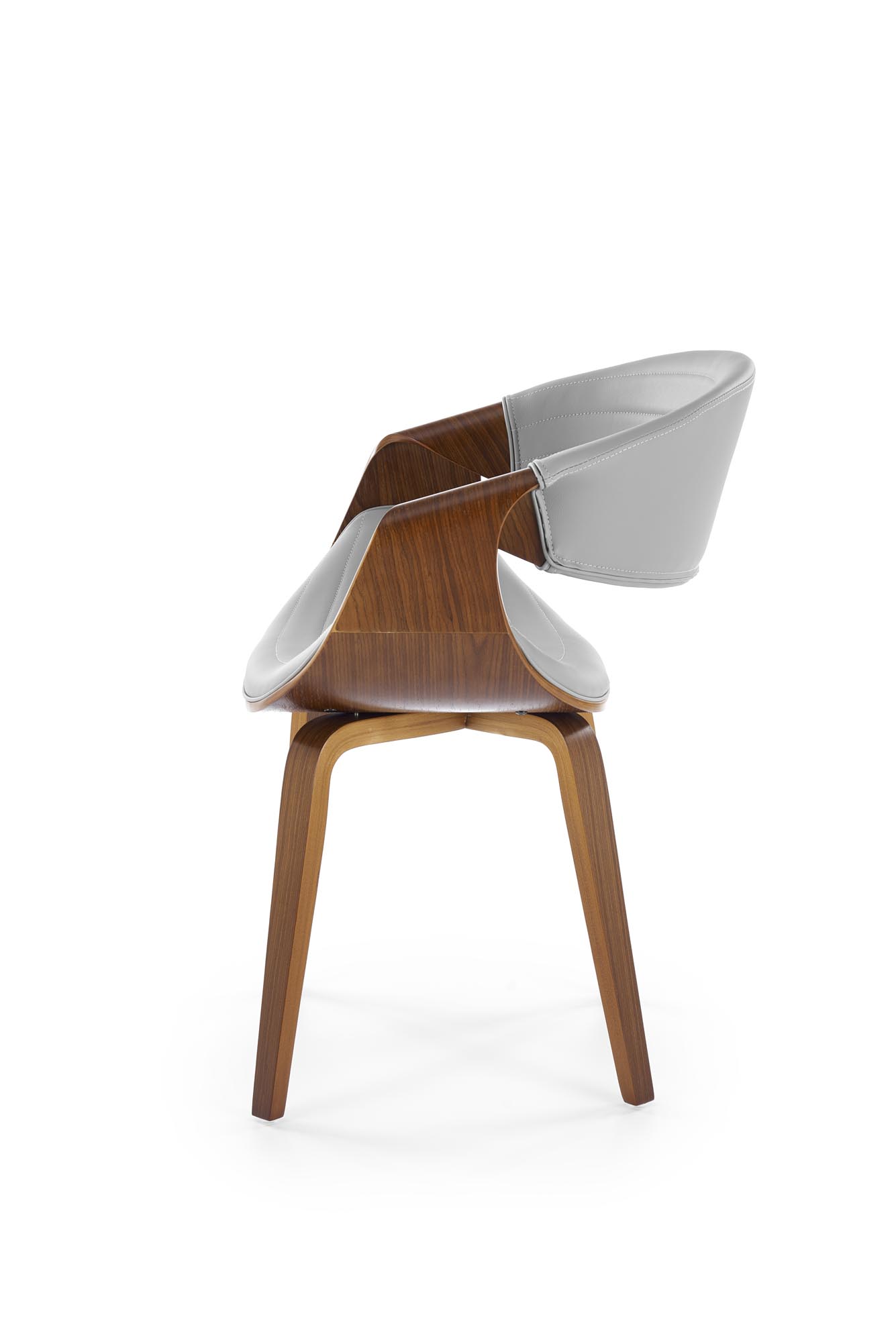 K544 jedálenská stolička, ekokoža/drevo, sivá/orechová