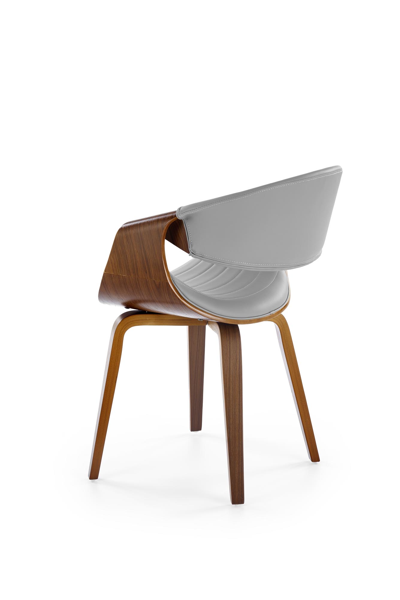 K544 jedálenská stolička, ekokoža/drevo, sivá/orechová