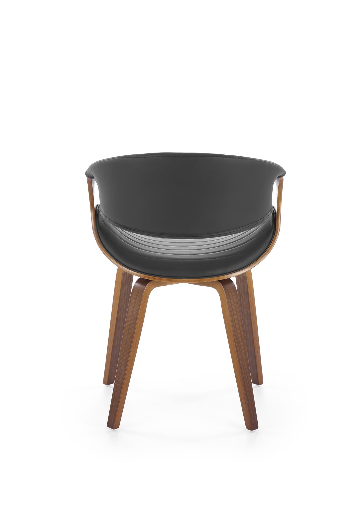 K544 jedálenská stolička, ekokoža/drevo, čierna/orechová