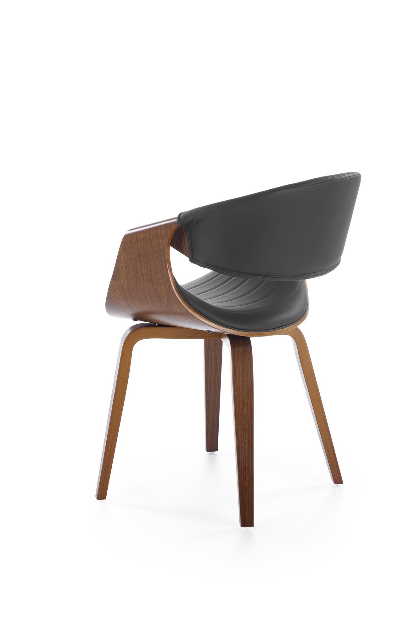 K544 jedálenská stolička, ekokoža/drevo, čierna/orechová