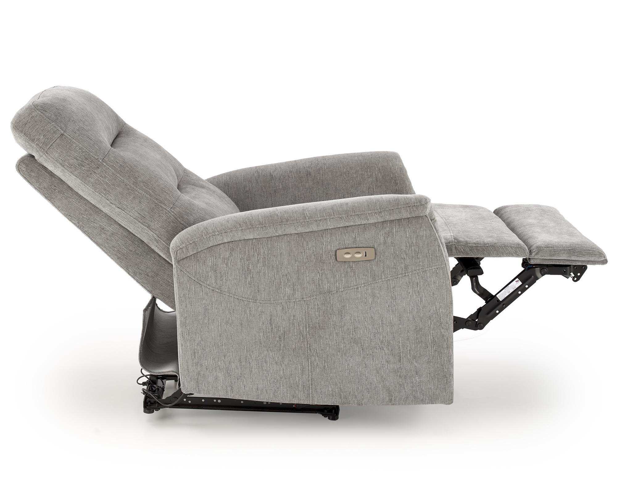 JAMAL elektrické polohovacie kreslo s USB,látka ODIN - sivá