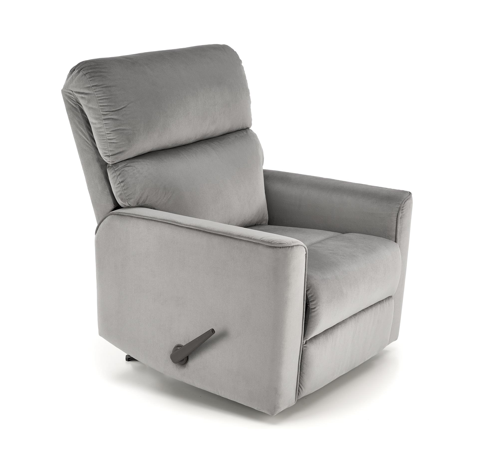 KARIM kreslo poloh. s hojdaním, látka sivá