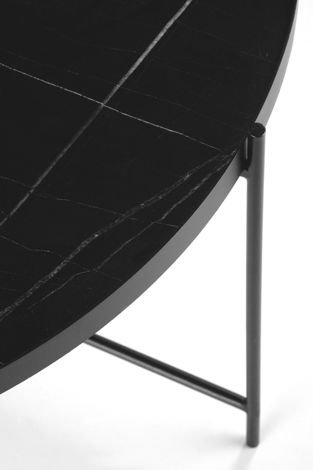 JULIETA konferenčný stolík sada 2ks, mramor/oceľ, čierna/čierna