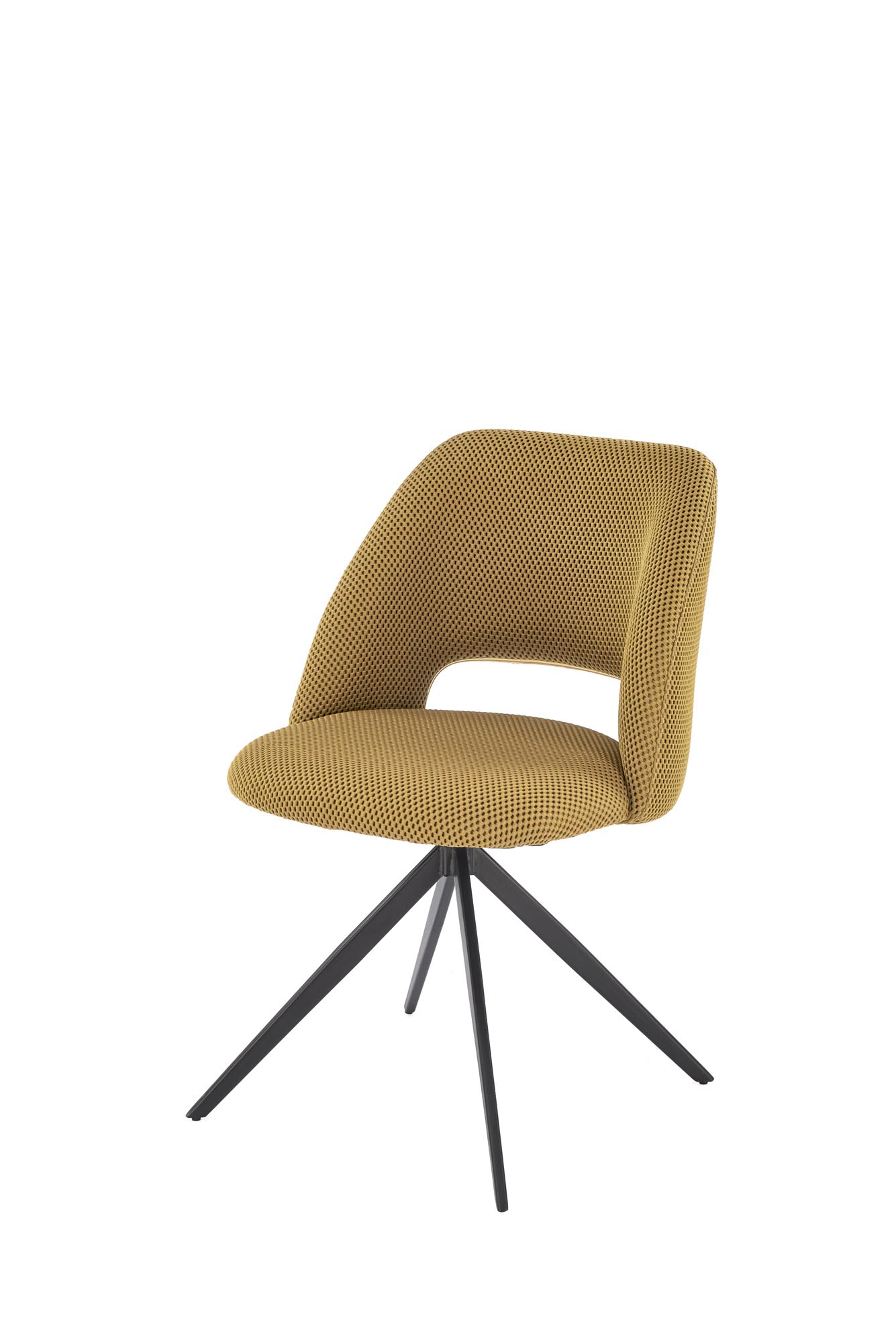 K546 jedálenská stolička otočná, látka velvet, horčicová