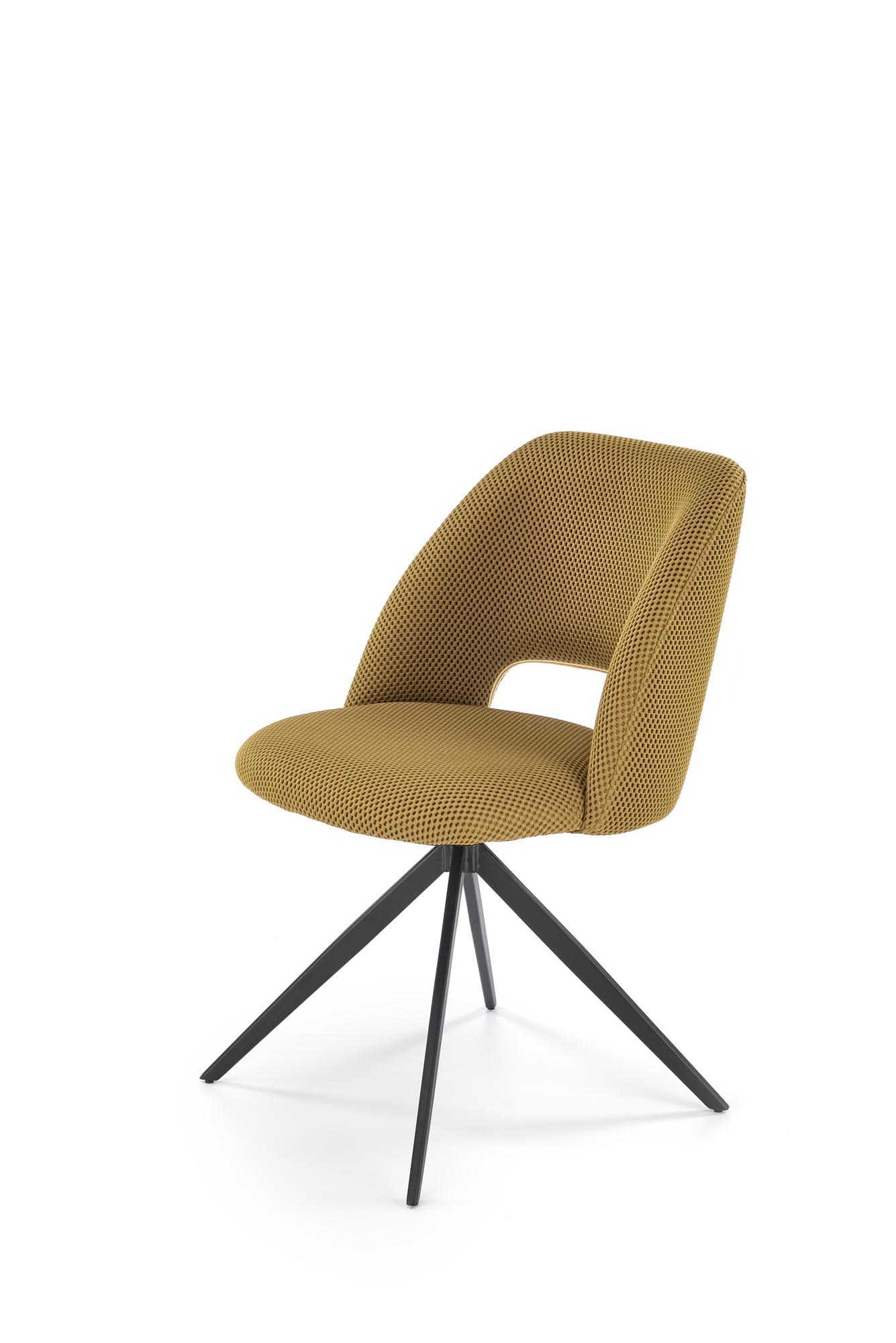 K546 jedálenská stolička otočná, látka velvet, horčicová